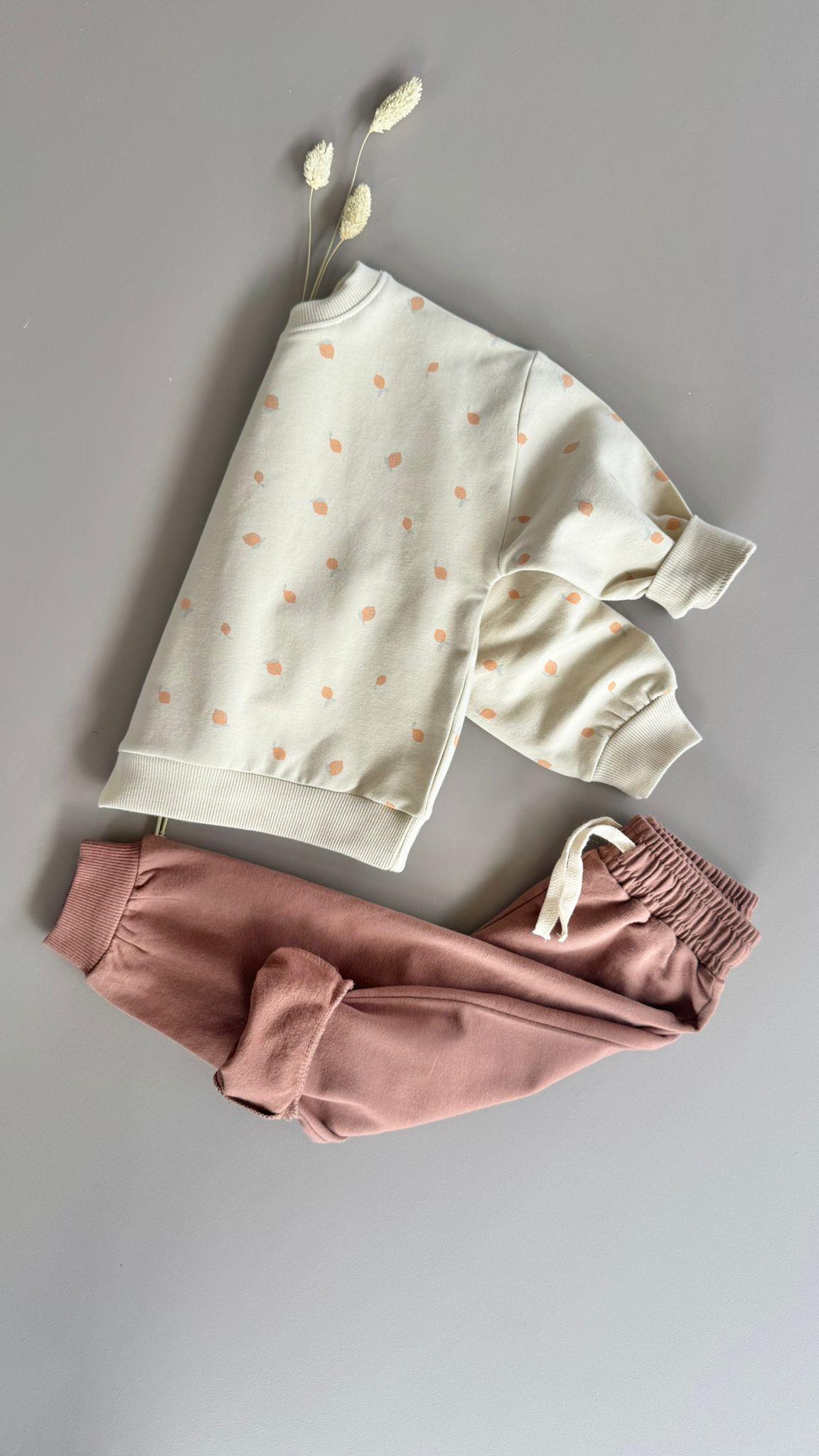 CigitSweatshırt Takım 1-8 Yaş BEJ