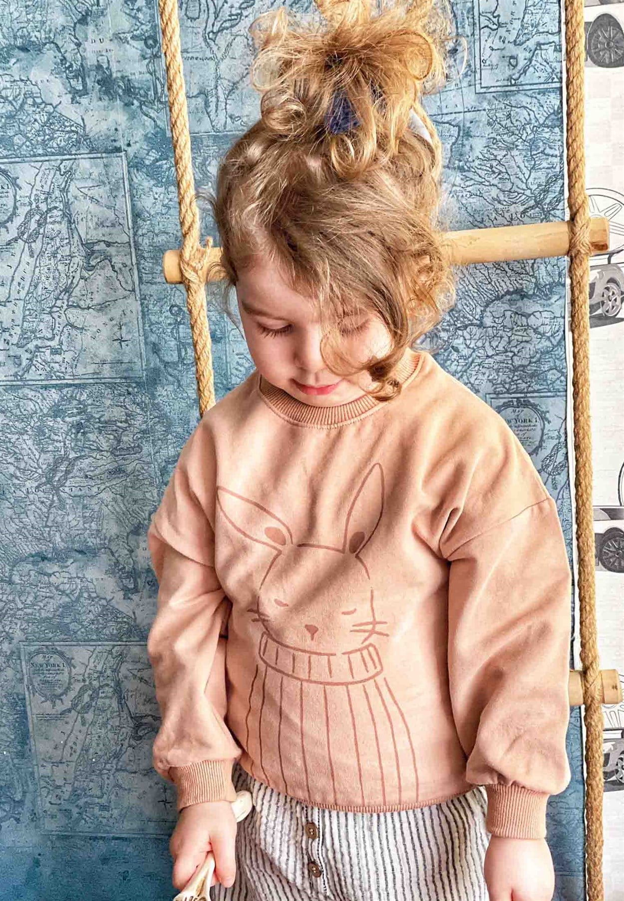 80998 - 5057Tavşan Baskılı Sweatshirt 2-8 Yaş Pembe - Yeni SezonCigitTavşan Baskılı Sweatshirt 2-8 Yaş Pembe