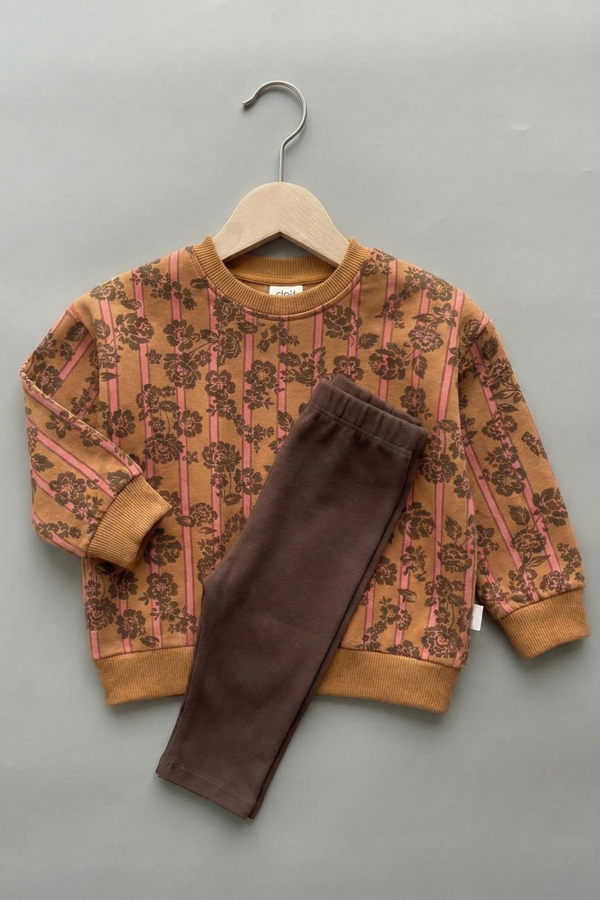 CigitTaytlı Sweatshırt Takım 2-10 Yaş CAMEL