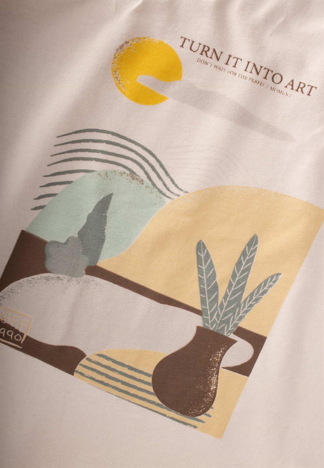 CigitTurn It Into Art Baskılı T-Shırt 3-8 Yaş Kum