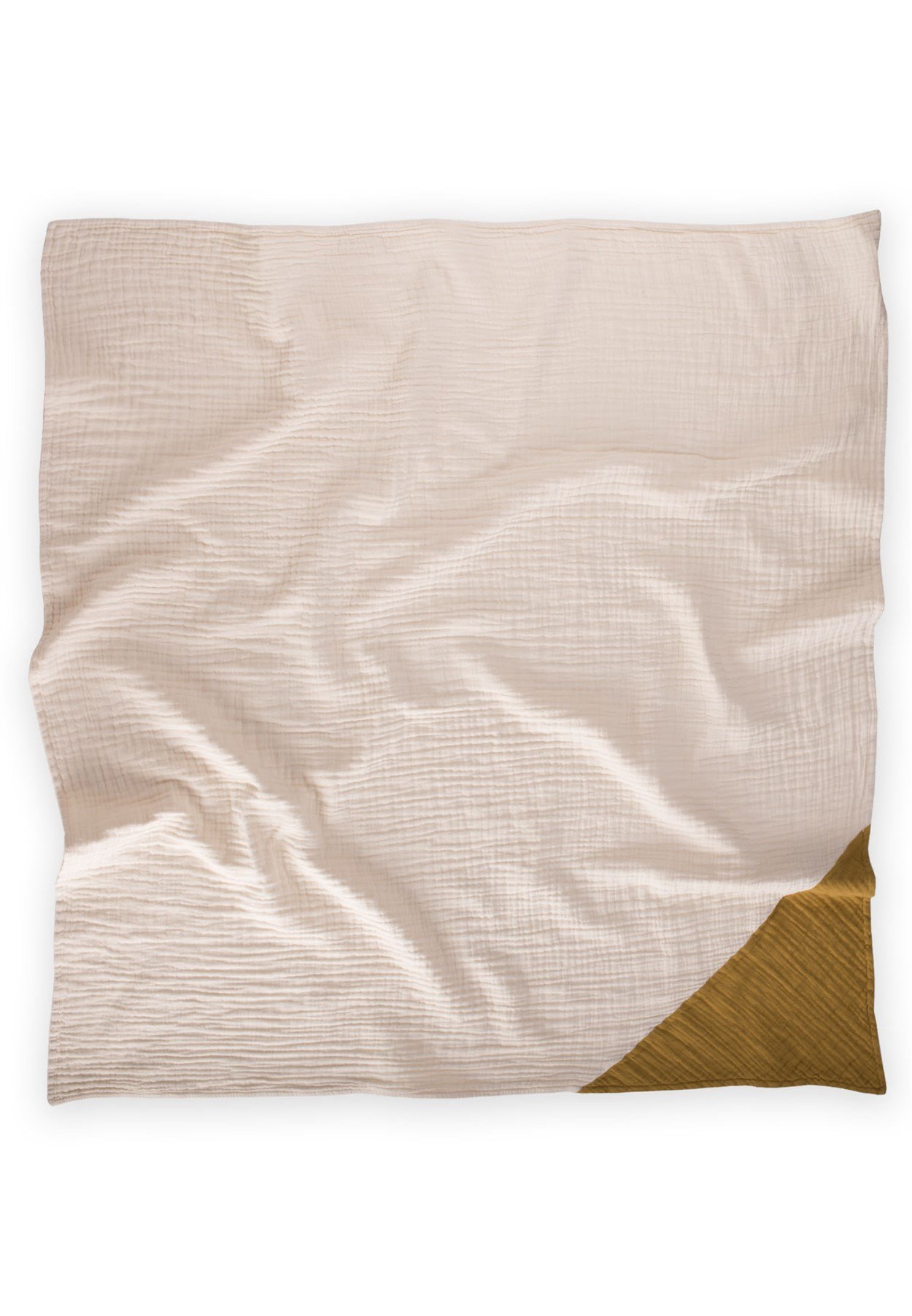 CigitÜçgen Köşeli Dört Kat Battaniye 85X90 Cm Hardal