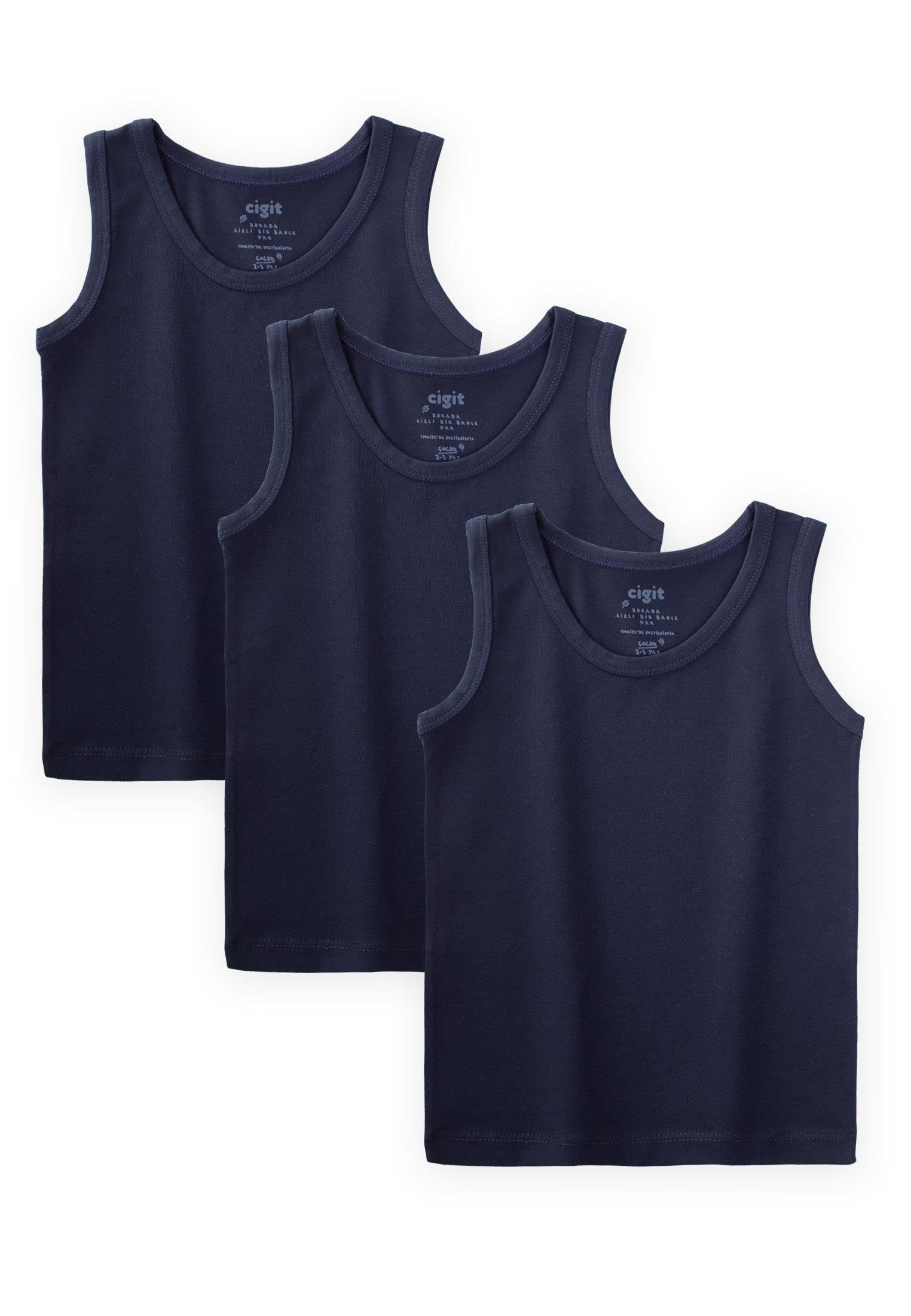 CigitÜçlü Erkek Atlet Set 2-9 yaş Lacıvert