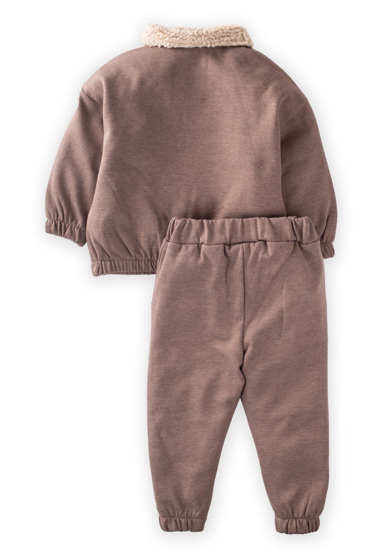 CigitYaka Garnili Sweatshirt Takım 2-8 Yaş Kahve Melanj