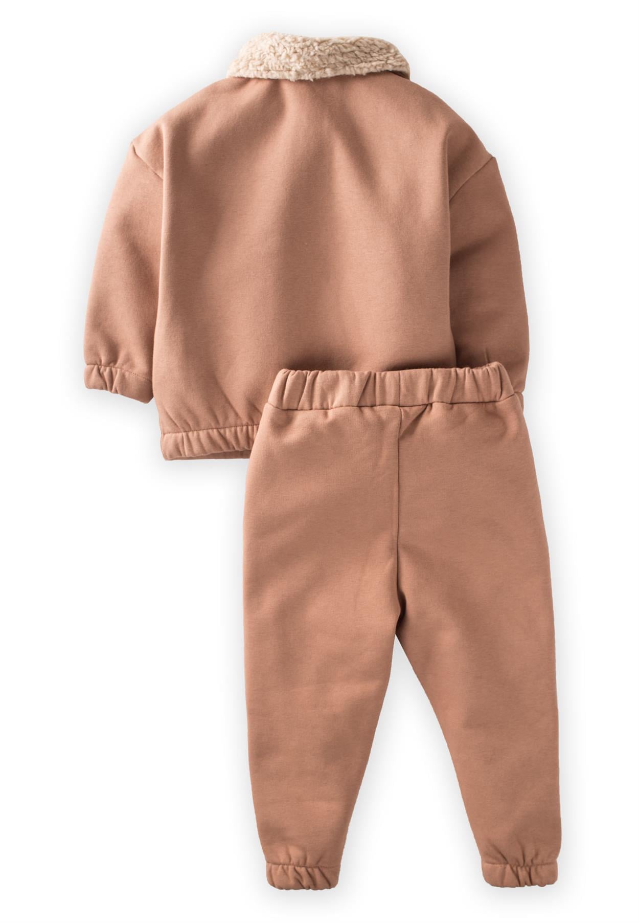 CigitYaka Garnili Sweatshirt Takım 2-8 Yaş Sütlü Kahve