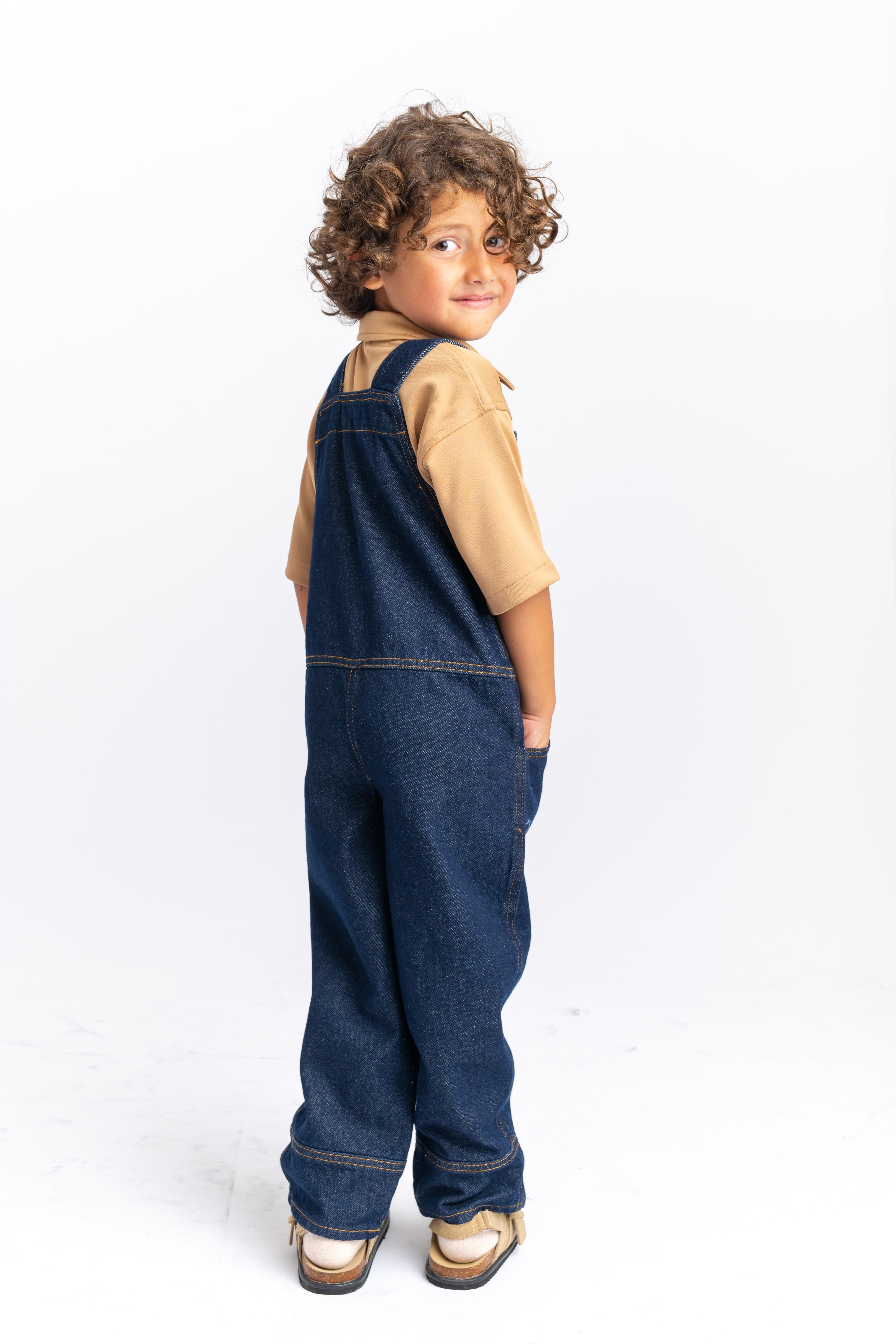 CigitSide Pocket Denim Salopet 2-7 Years BLUE