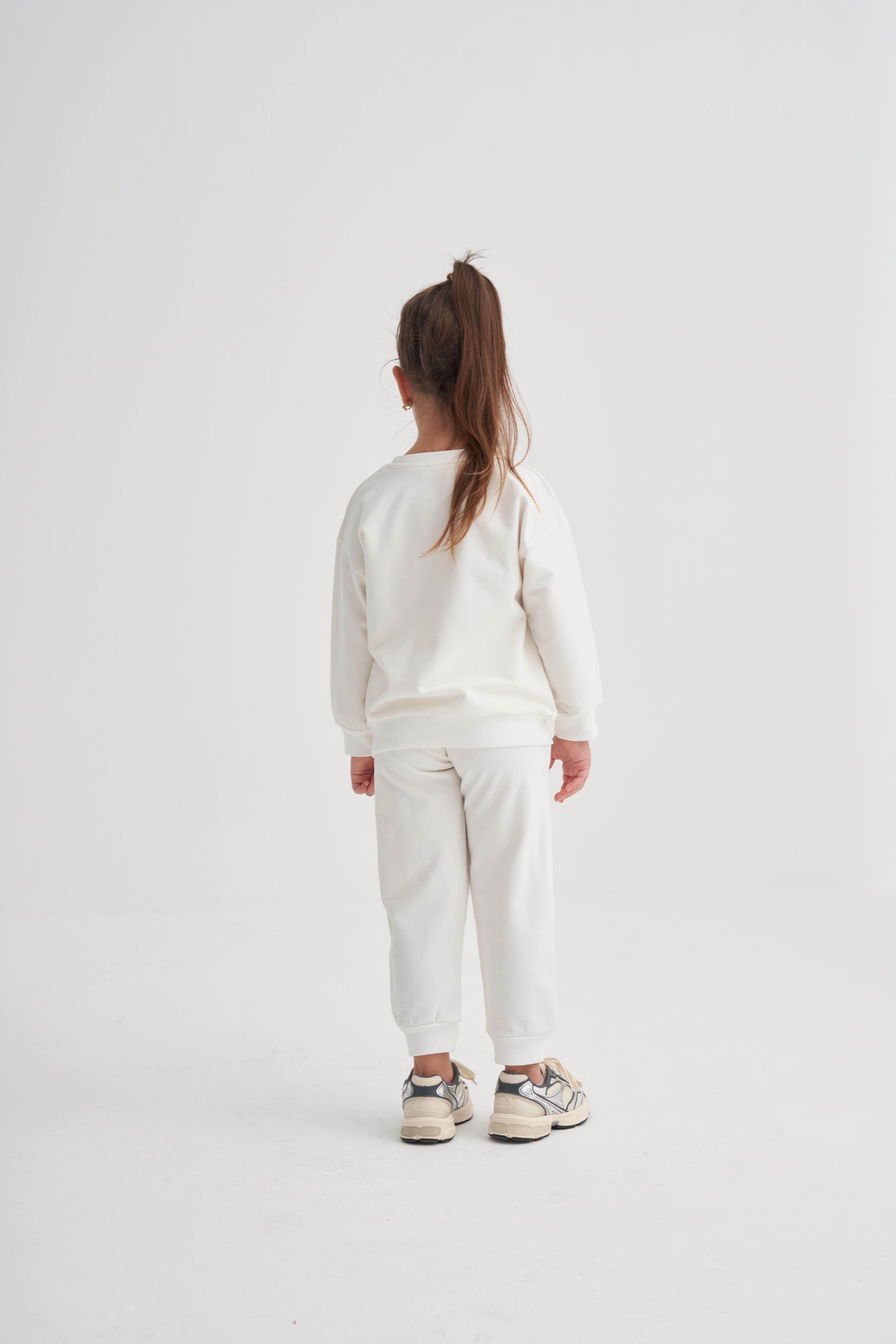 CigitBasic Eşofman Takım 2-7 Yaş Kırık Beyaz