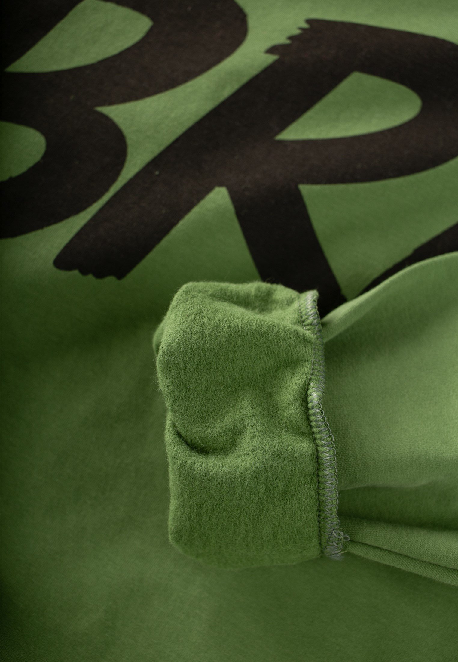 CigitBaskılı Erkek Çocuk Kışlık Sweatshirt 8-12 Yaş Yağ Yeşili
