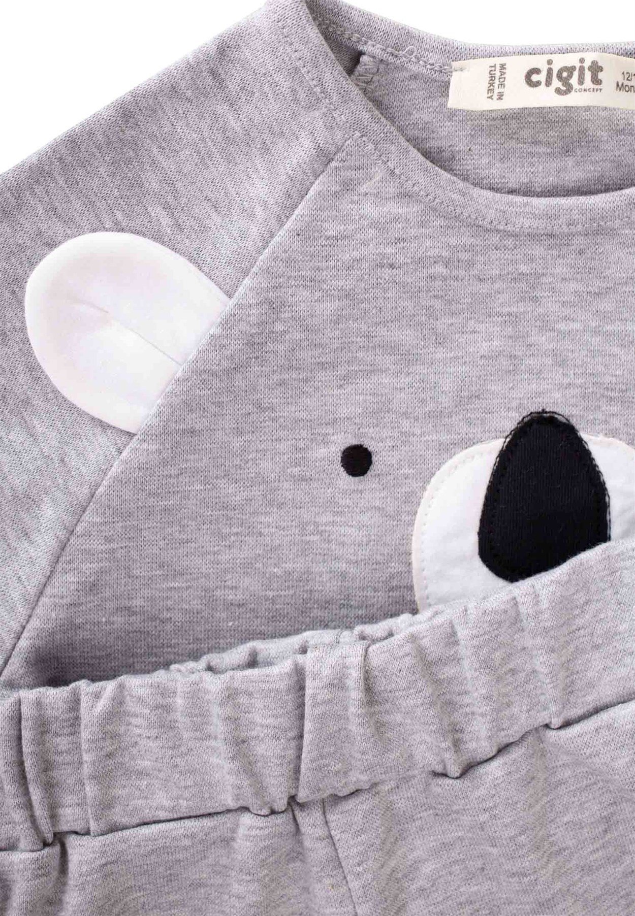 70894 - 5048Yeni Sezon - Bear Aplikeli Takım 1-5 Yaş Gri MelanjCigitBear Aplikeli Takım 1-5 Yaş Gri Melanj
