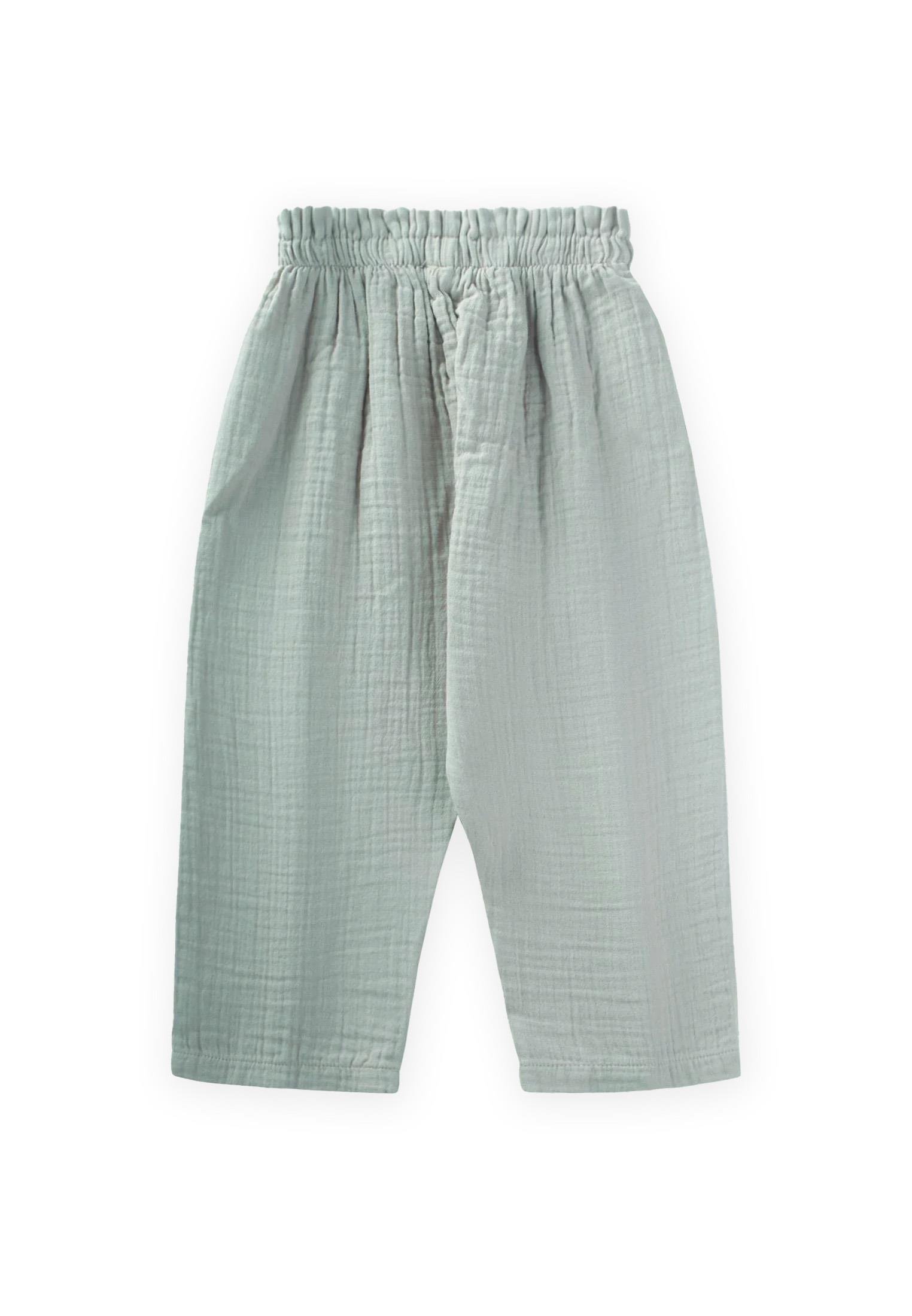 CigitBeli Fırfırlı Geniş Kesim Müslin Pantolon 1-8 Yaş MİNT YEŞİLİ 