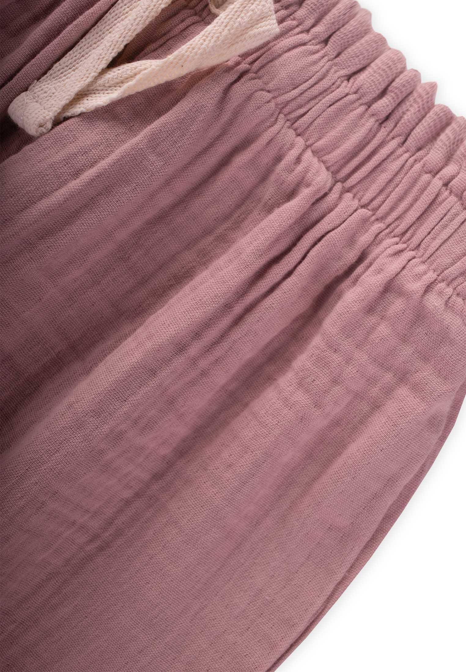 CigitOrganic Beli Fırfırlı Geniş Kesim Müslin Pantolon 1-8 Yaş Bakır