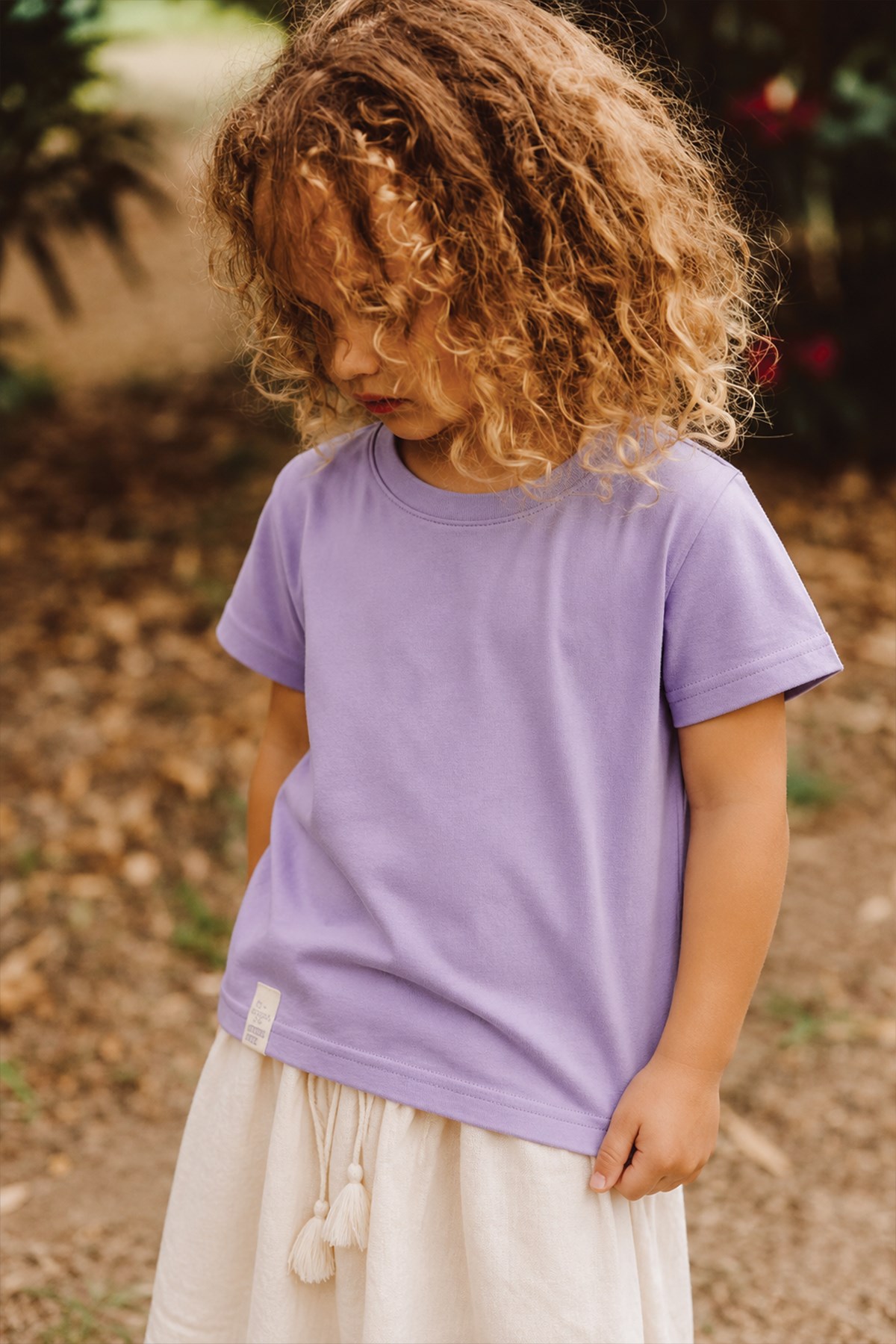 CigitEtiket Detaylı T-Shirt 2-10 Yaş LİLA