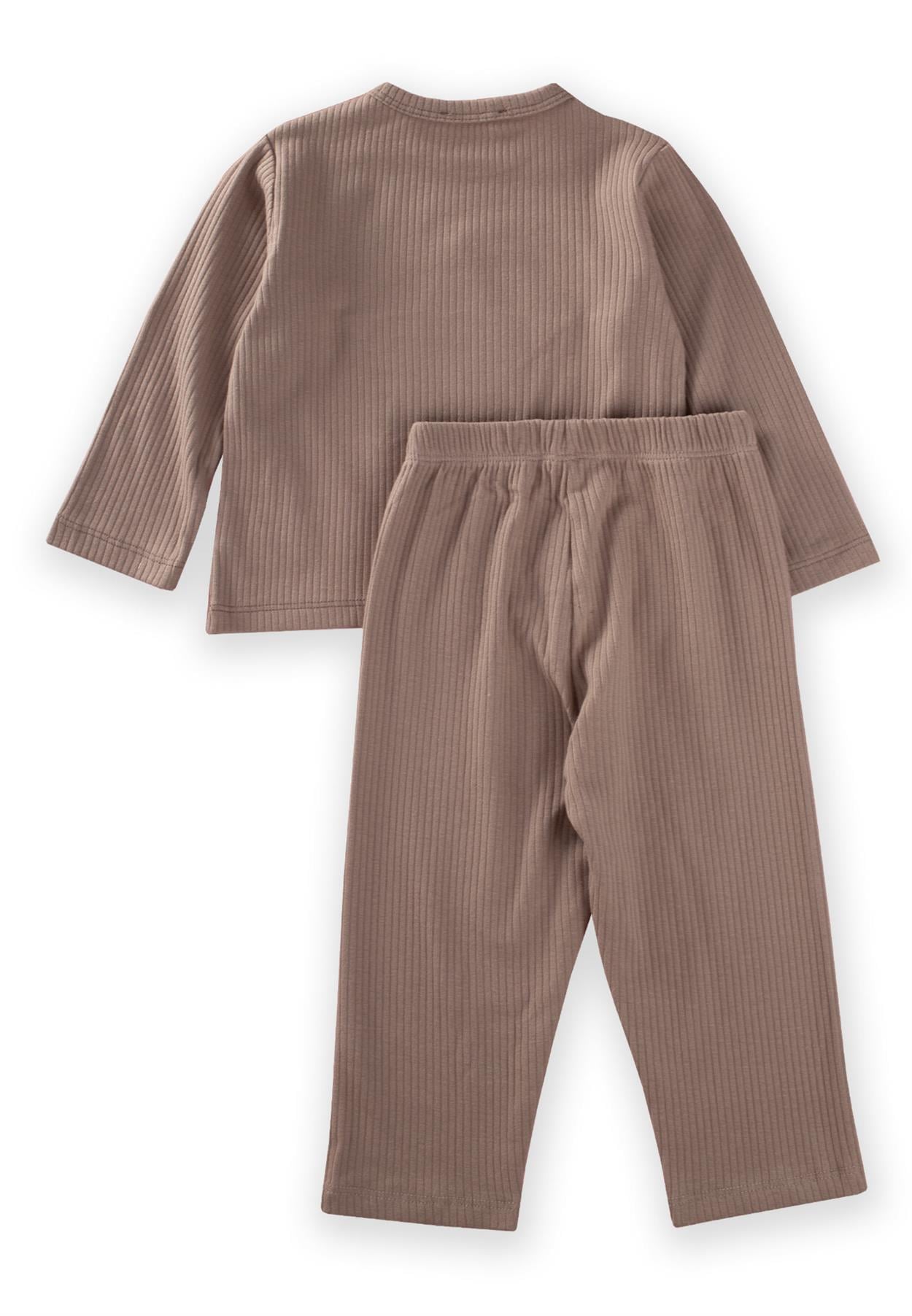 CigitYıldız Aplikeli Pijama Takım 1-8 Yaş Vizon
