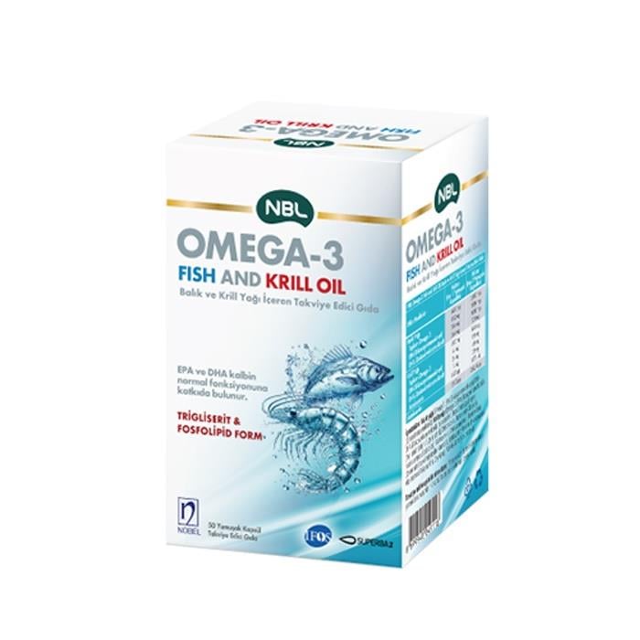  NBL Omega-3 Fish and Krill Oil 50 Kapsül