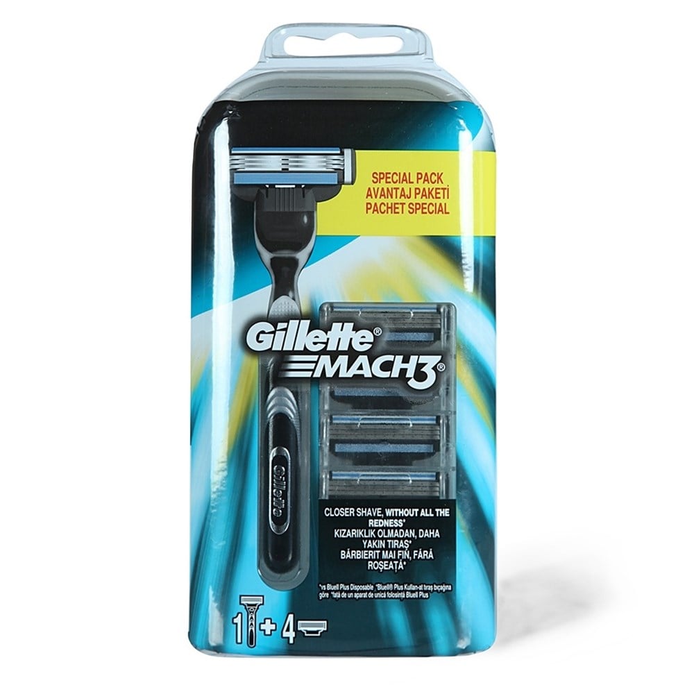 Gillette Mach3 Tıraş Makinesi ve 4 Yedek Bıçak