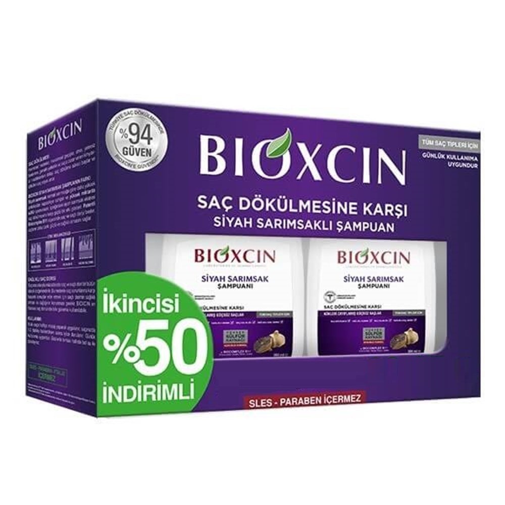 Bioxcin Siyah Sarımsak Şampuanı 2'li Paket