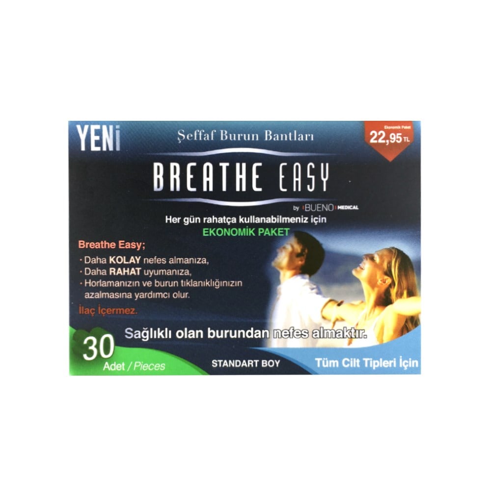 Breathe Easy Şeffaf Burun Bandı 30'lu