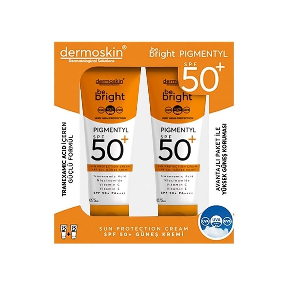 Dermoskin Be Bright Pigmentyl Güneş Koruyucu Krem SPF50+ 75 ml 2'li Paket