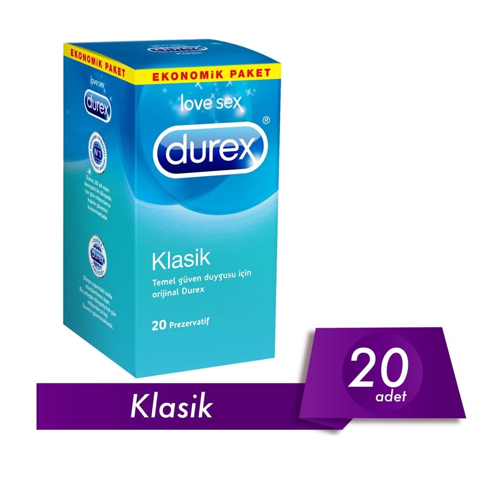 Durex Prezervatif Klasik 20'li Ekonomik Paket