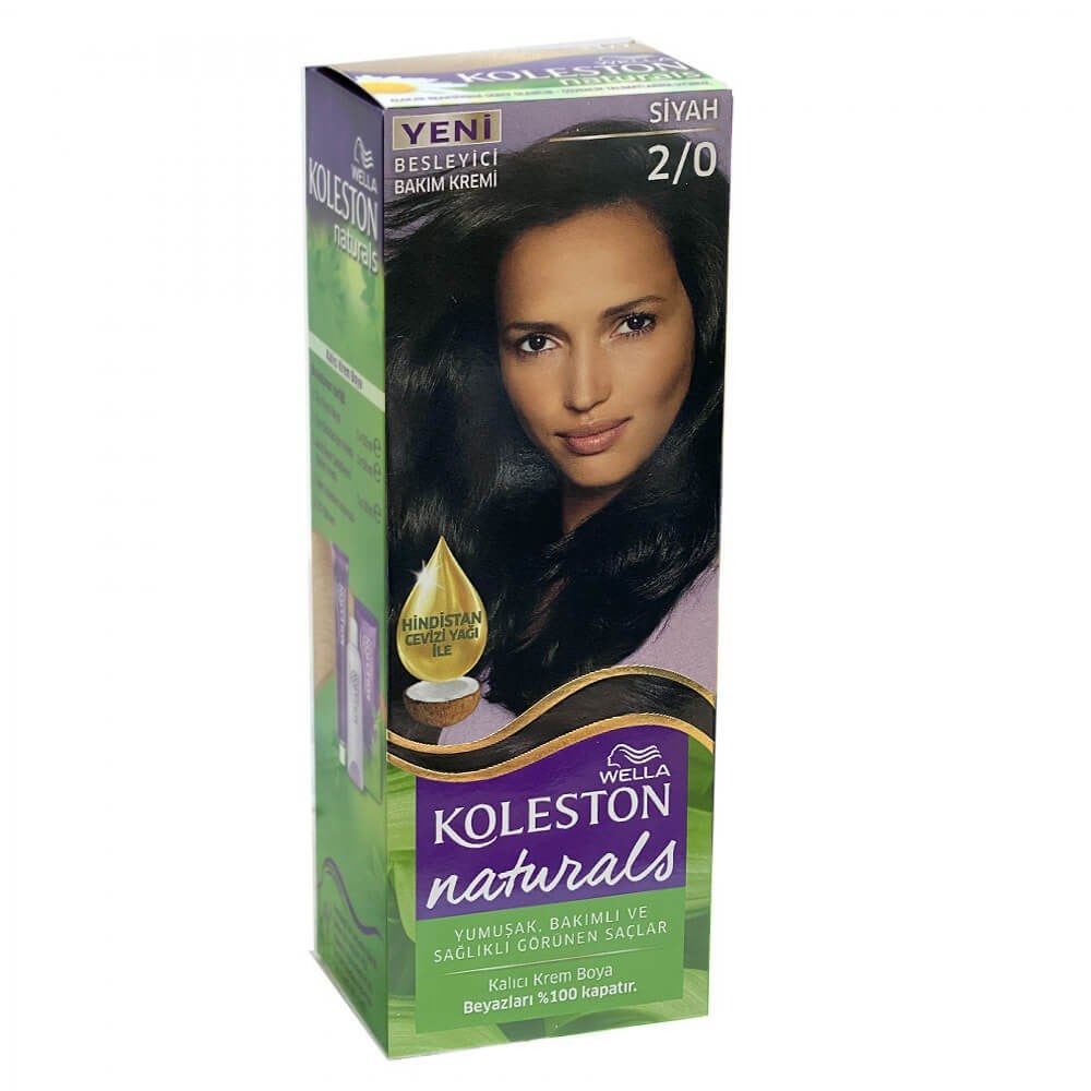 Koleston Naturals Kalıcı Krem Boya Siyah 2/0