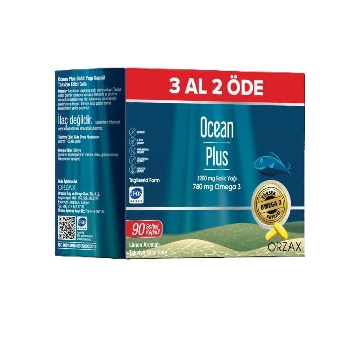 Ocean Plus 1200 mg Balık Yağı 90 Kapsül