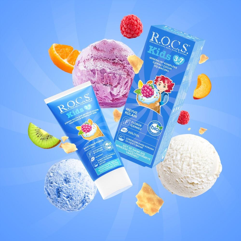 ROCS Kids Diş Macunu Meyve Külahlı 3-7 Yaş