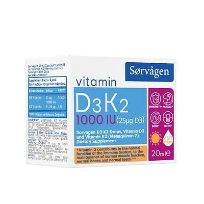 Sorvagen Vitamin D3K2 1000 IU Damla 20 ml