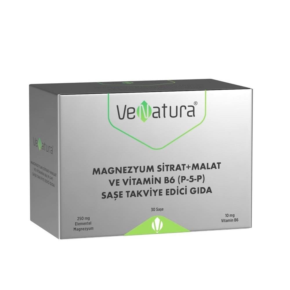 VeNatura Magnezyum Sitrat Malat ve Vitamin B6 (P-5-P) 30 Saşe