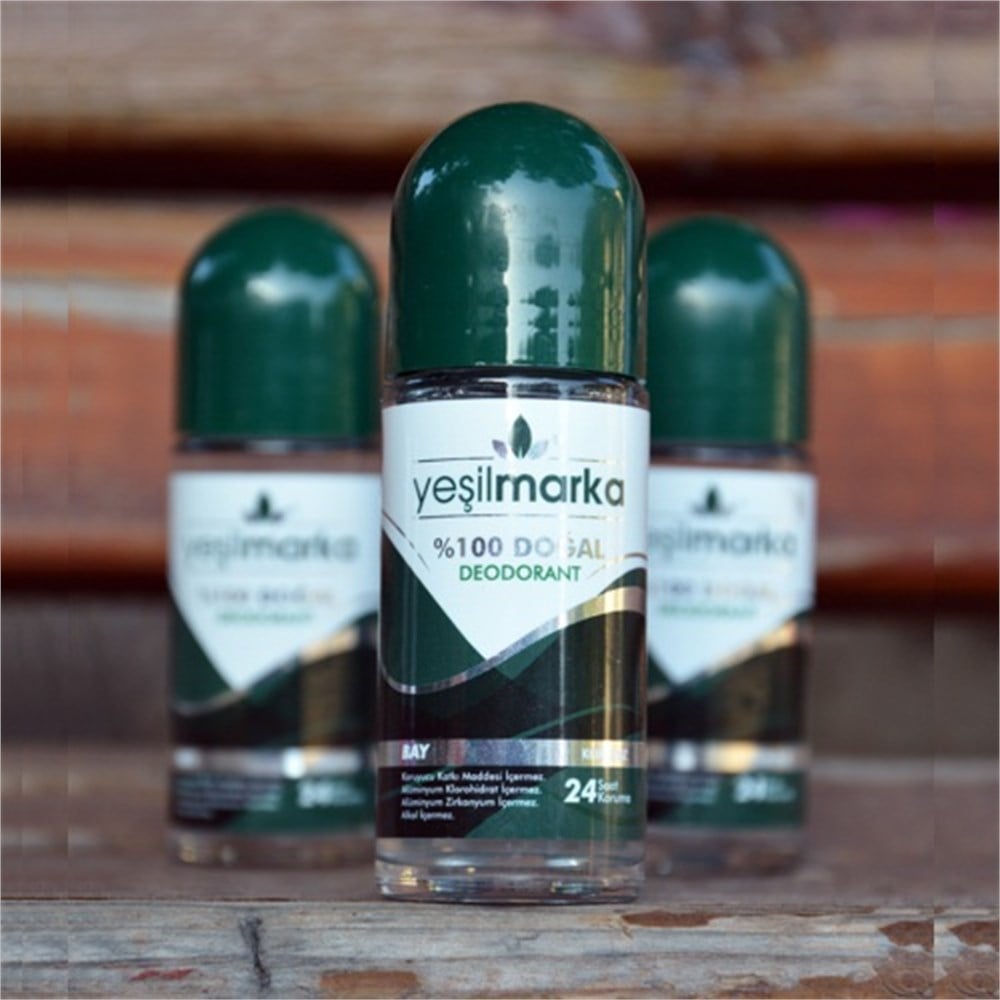 Yeşil Marka %100 Doğal Roll-On Deodorant Bay / KOKUSUZ