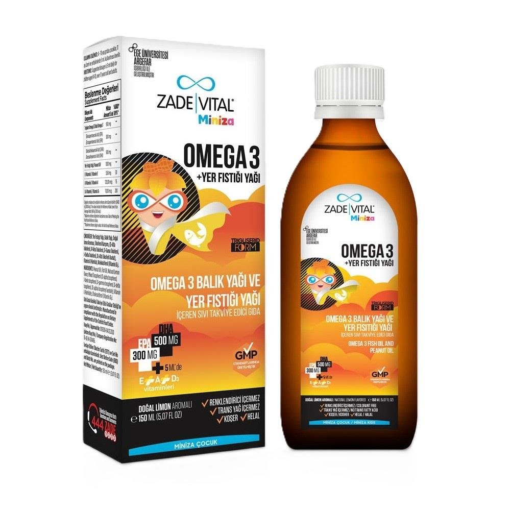 Zade Vital Miniza Omega 3 ve Yer Fıstığı Yağı 150 ml