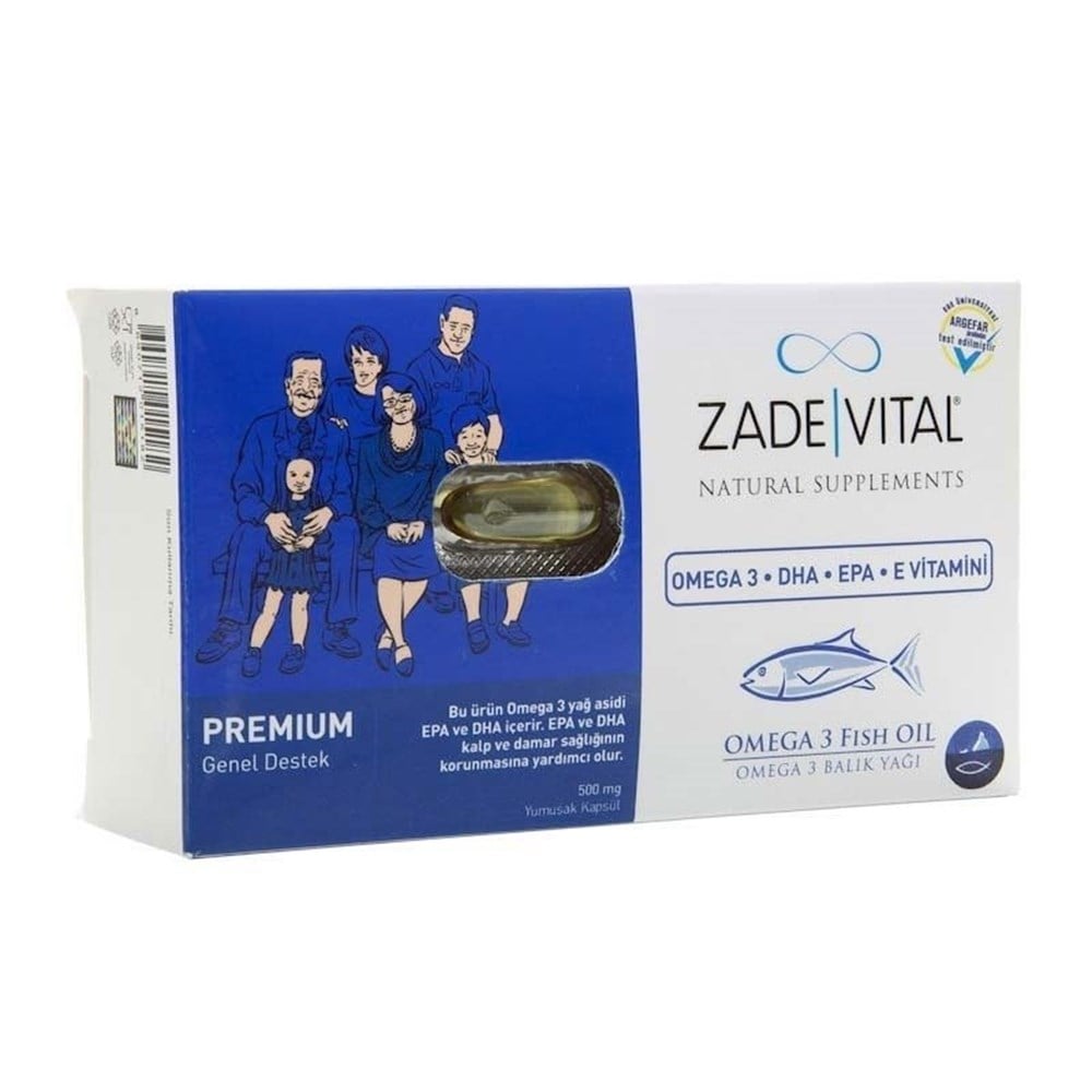 Zade Vital Premium Omega 3 Balık Yağı 500 mg 45 Kapsül