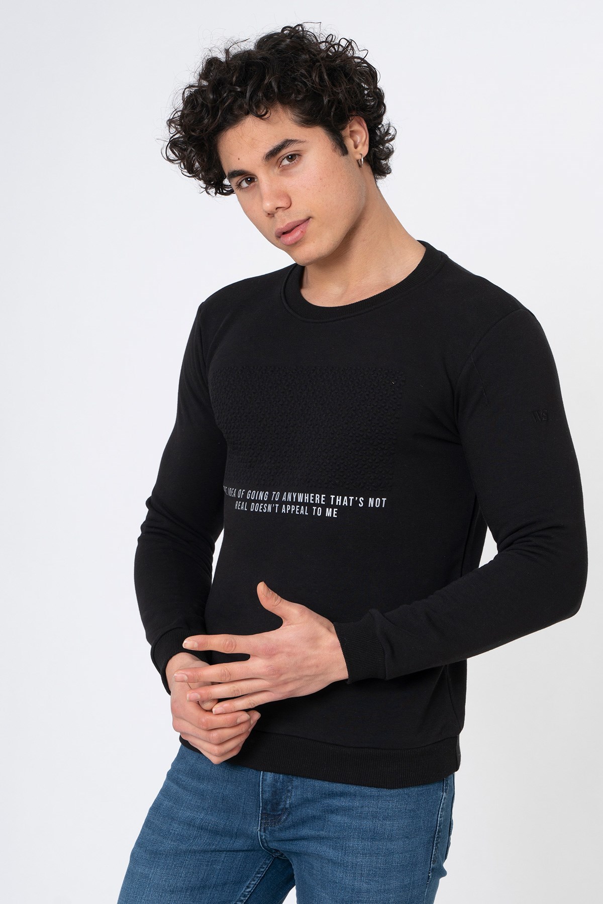 Markasız  2022-K  SW101-W7 SWEATSHİRT    SİYAH