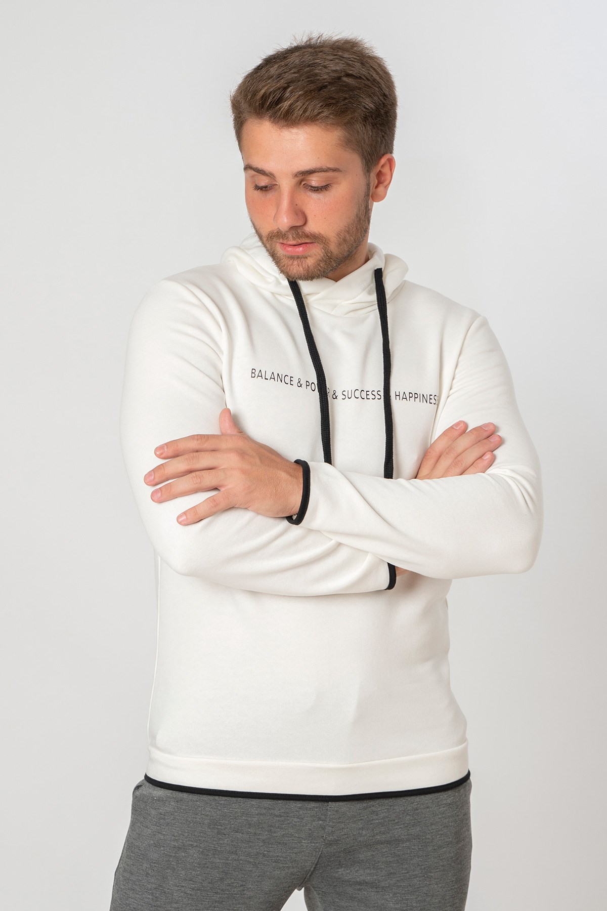 White Stone  2023-K  5239 SWEATSHİRT    EKRU