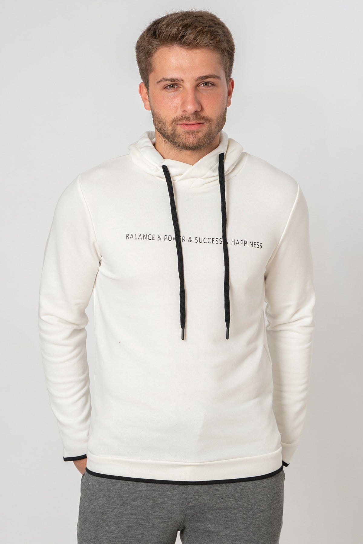 White Stone  2023-K  5239 SWEATSHİRT    EKRU