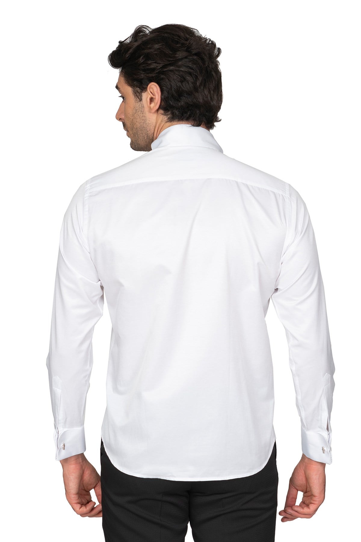 White Stone2018-Y  %50 PAMUK %50 POLYESTER SLİMFİT ATAYAKA  GÖMLEK  ESKİ  BEYAZ