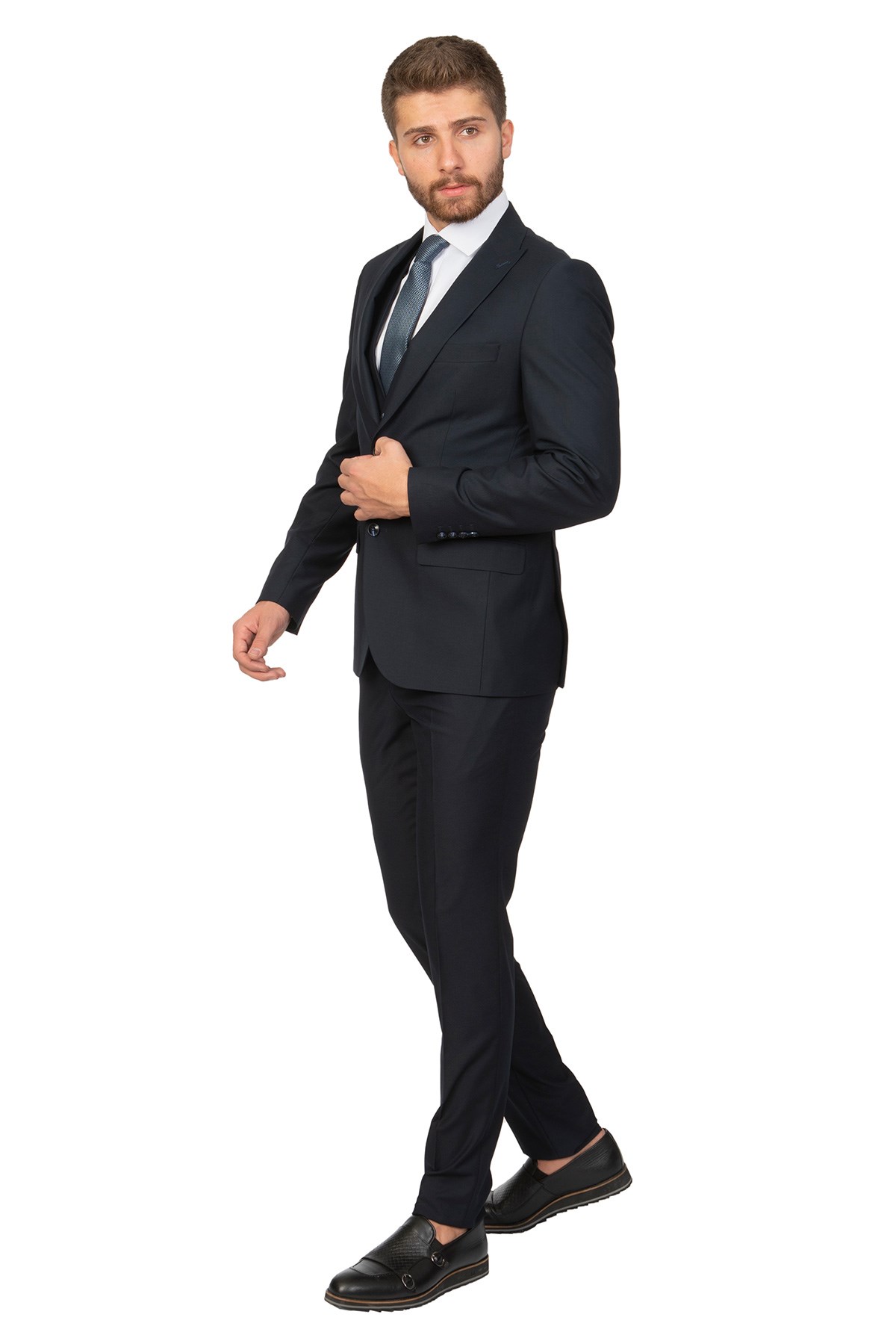 White Stone2019-K  %65 POLYESTER %35 VİSKON TAKIM ELBİSE  YENİ133  A.LACİVERT