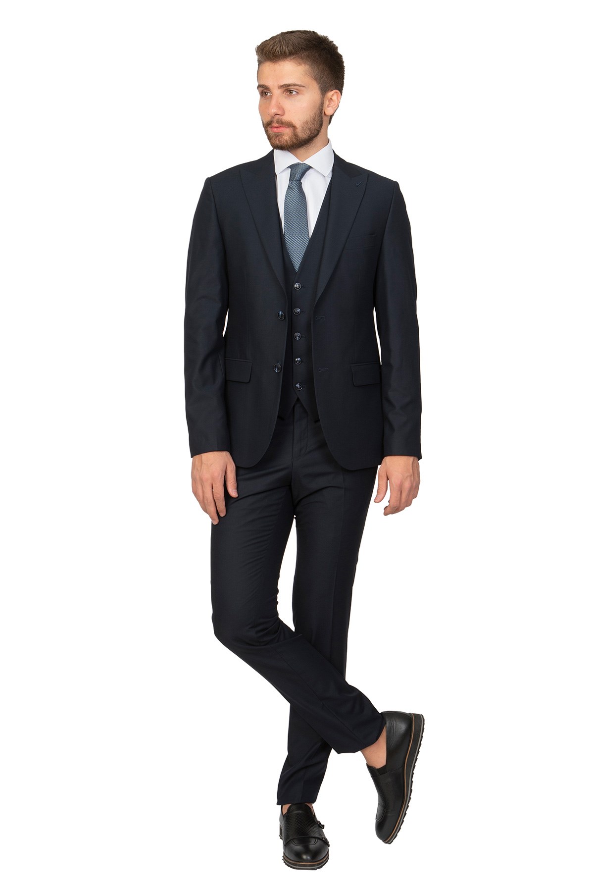 White Stone2019-K  %65 POLYESTER %35 VİSKON TAKIM ELBİSE  YENİ133  A.LACİVERT