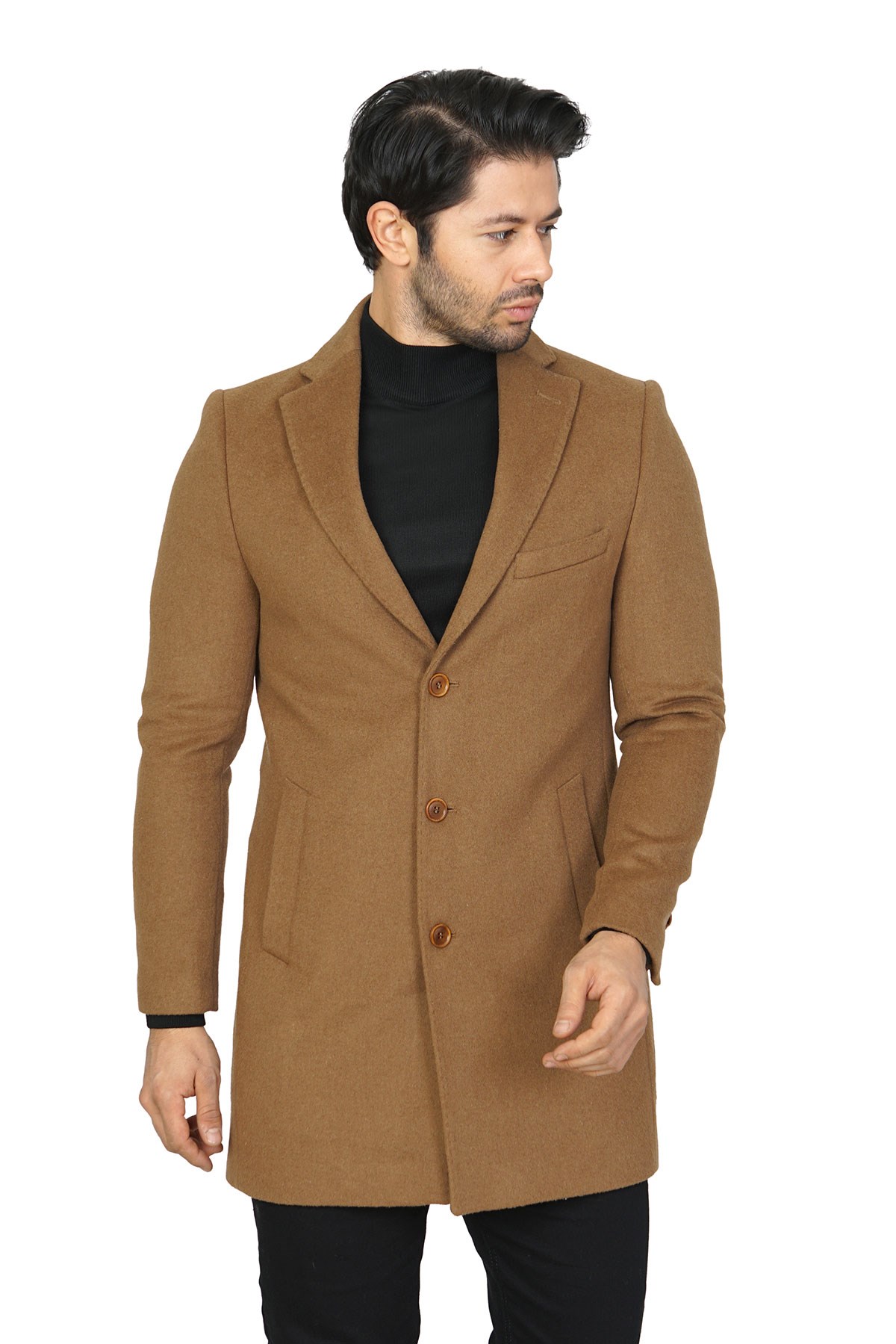 WHİTE STONE2019-K  S.KAŞMİR PALTO    CAMEL