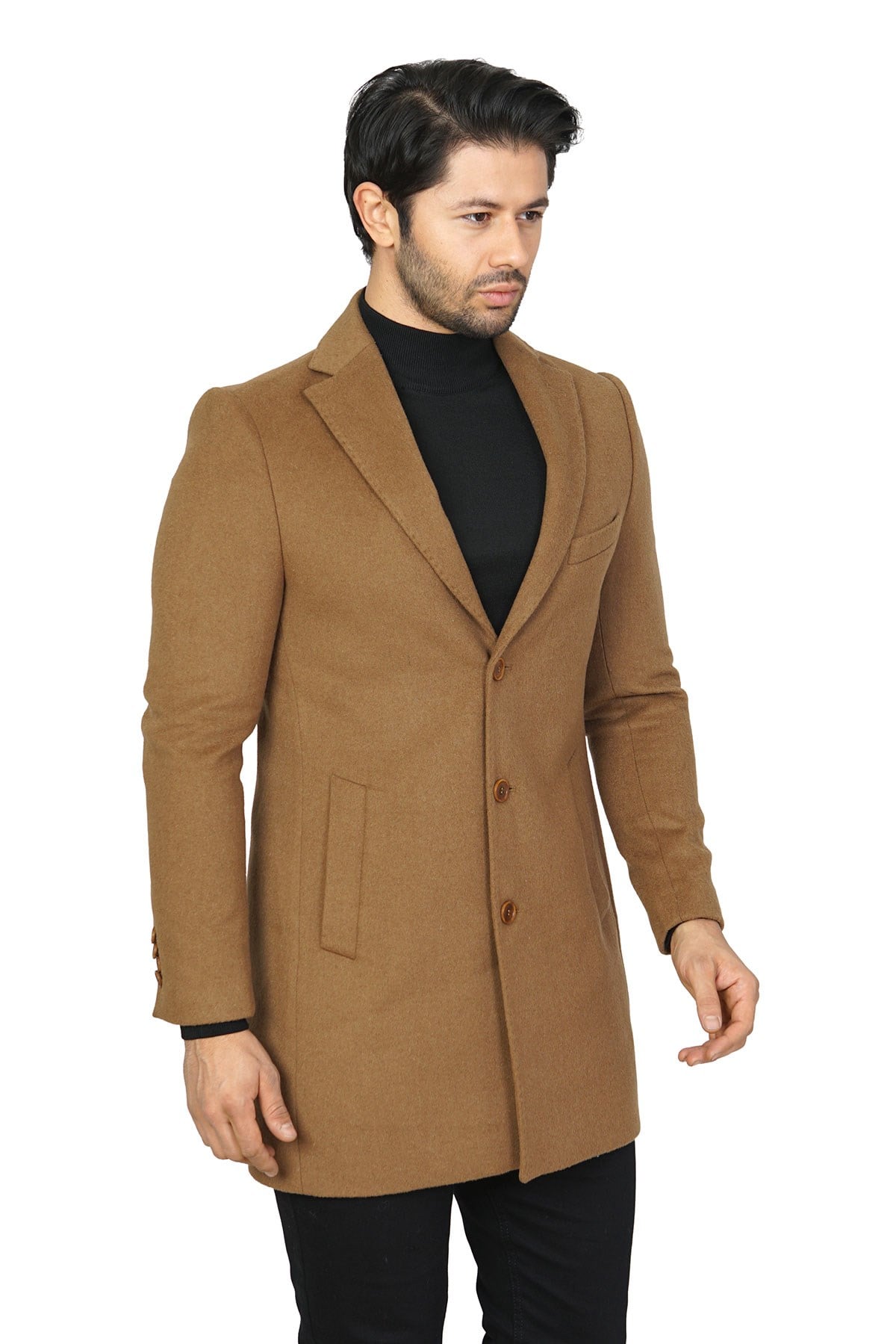 WHİTE STONE2019-K  S.KAŞMİR PALTO    CAMEL
