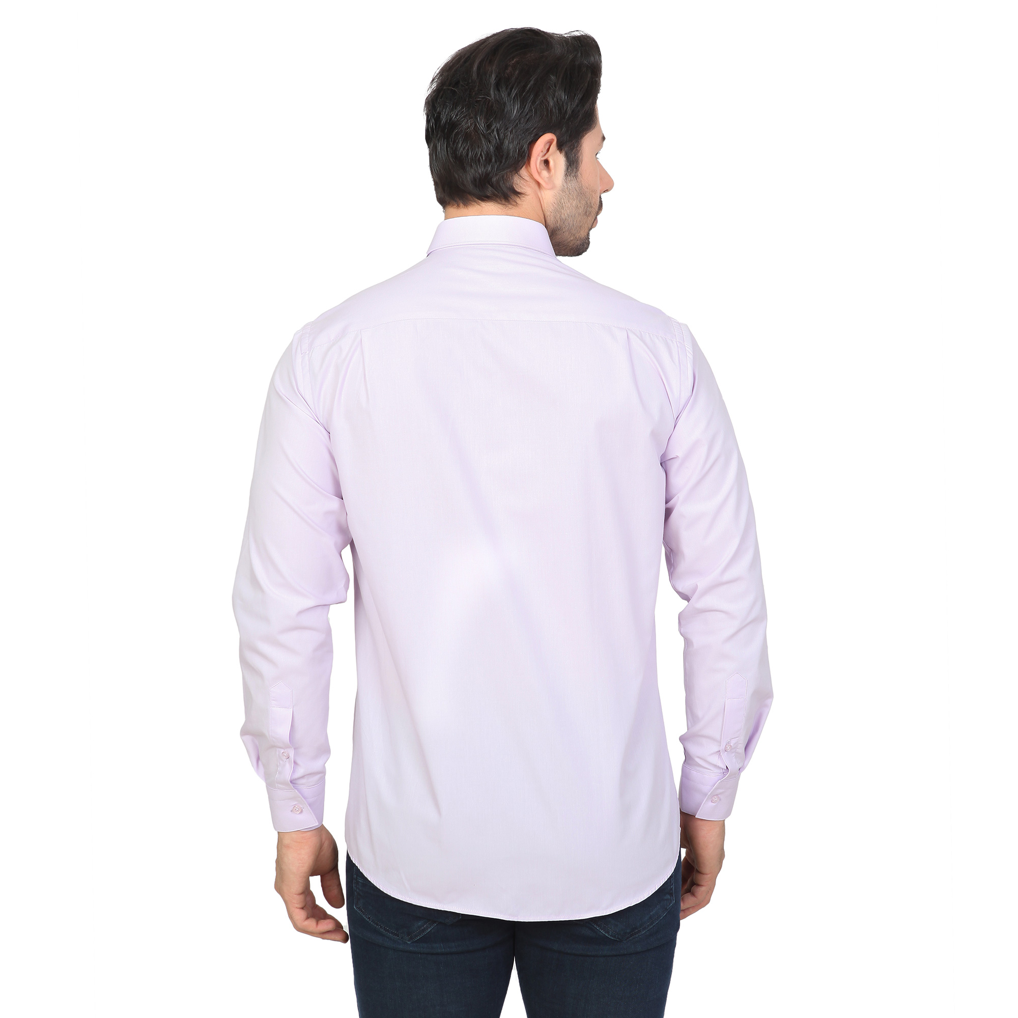 WHİTE STONE2019-Y  PAMUK- POLYESTER KLASİK GÖMLEK  REGULAR UZUNKOL  LİLA