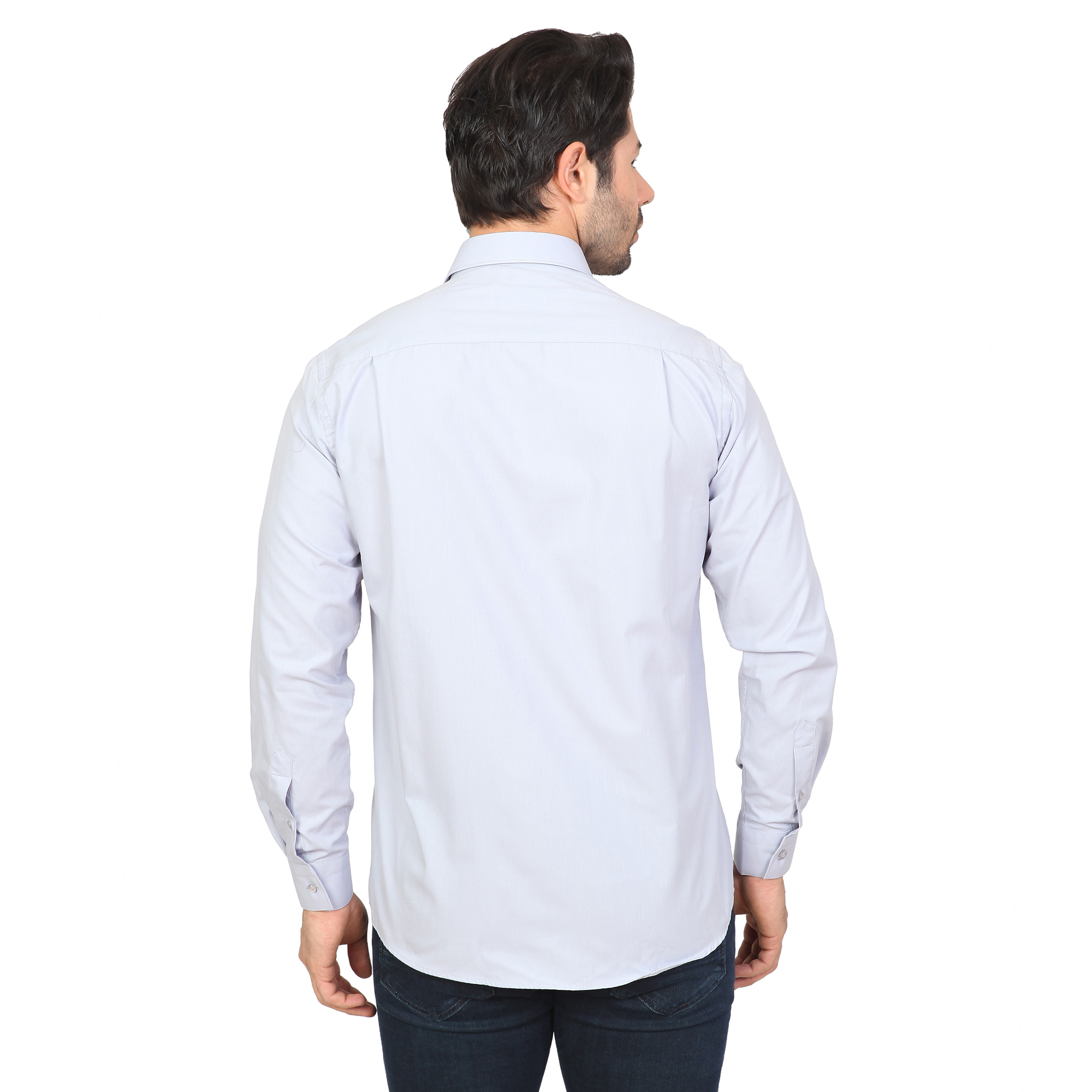 WHİTE STONE2019-Y  PAMUK- POLYESTER KLASİK GÖMLEK  REGULAR UZUNKOL  O.GRİ