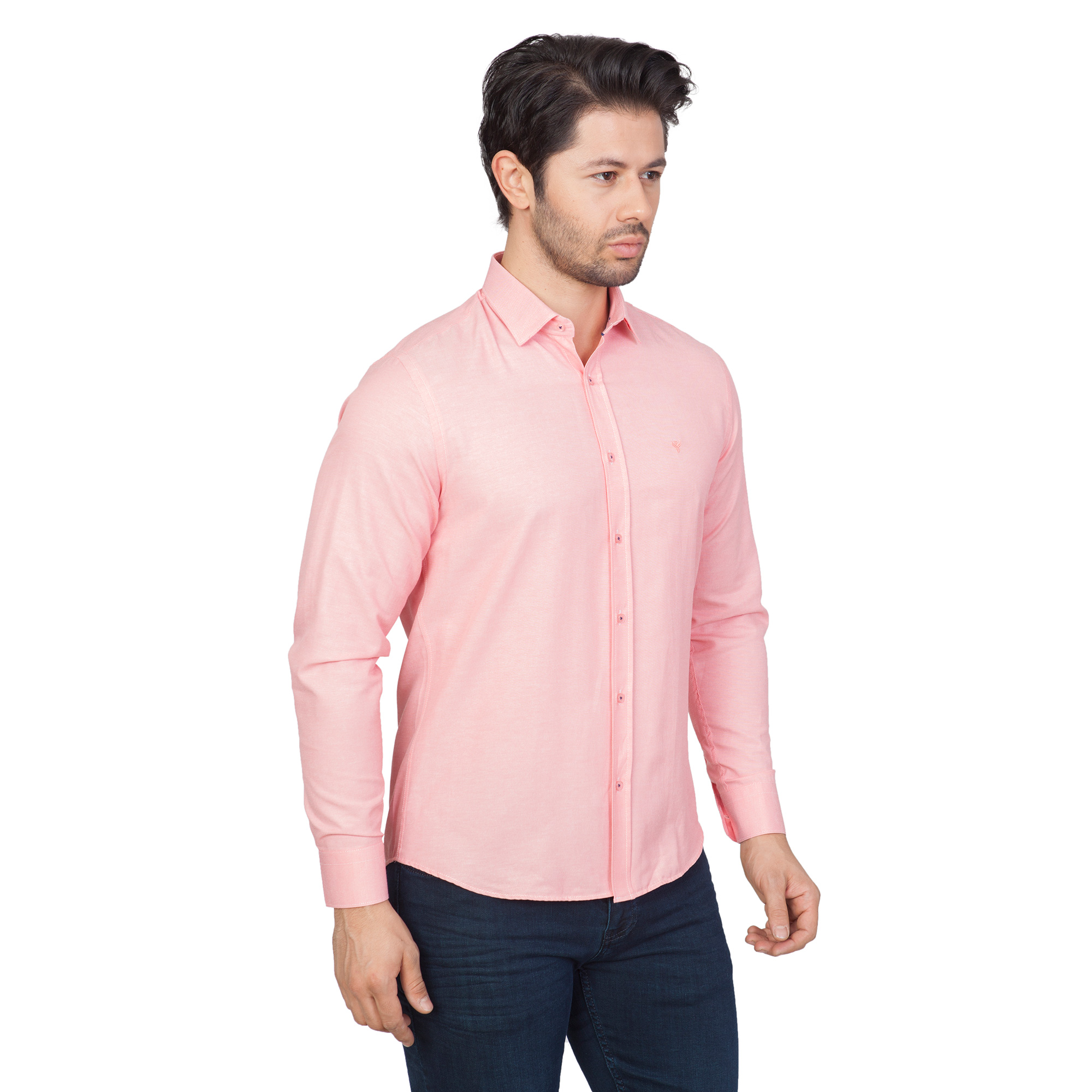 WHİTE STONE2019-Y  PAMUK- POLYESTER REGULAR GÖMLEK  SLİMFİT UZUNKOL  DESENLİ