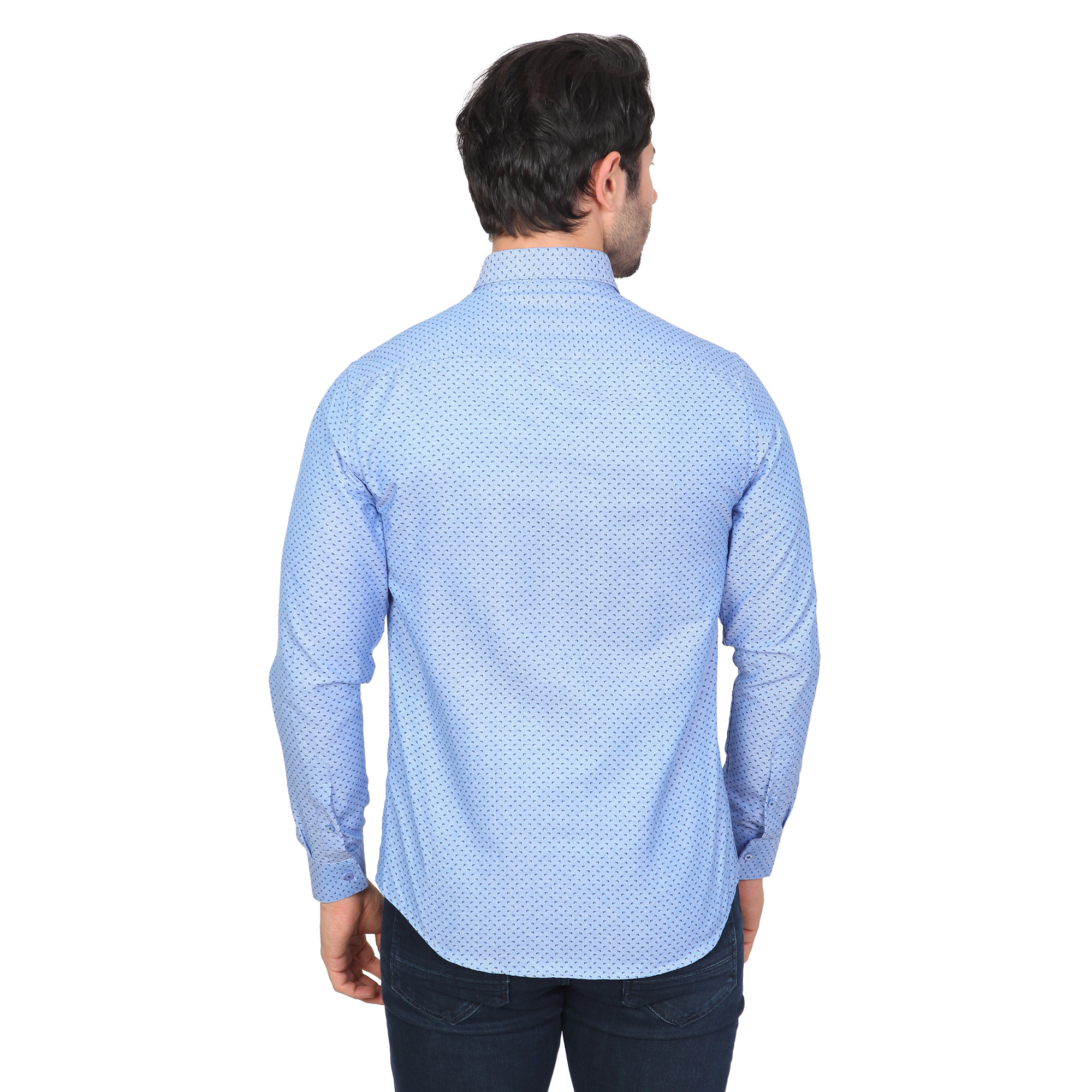 WHİTE STONE2019-Y  PAMUK- POLYESTER REGULAR GÖMLEK  REGULAR UZUNKOL  DESENLİ