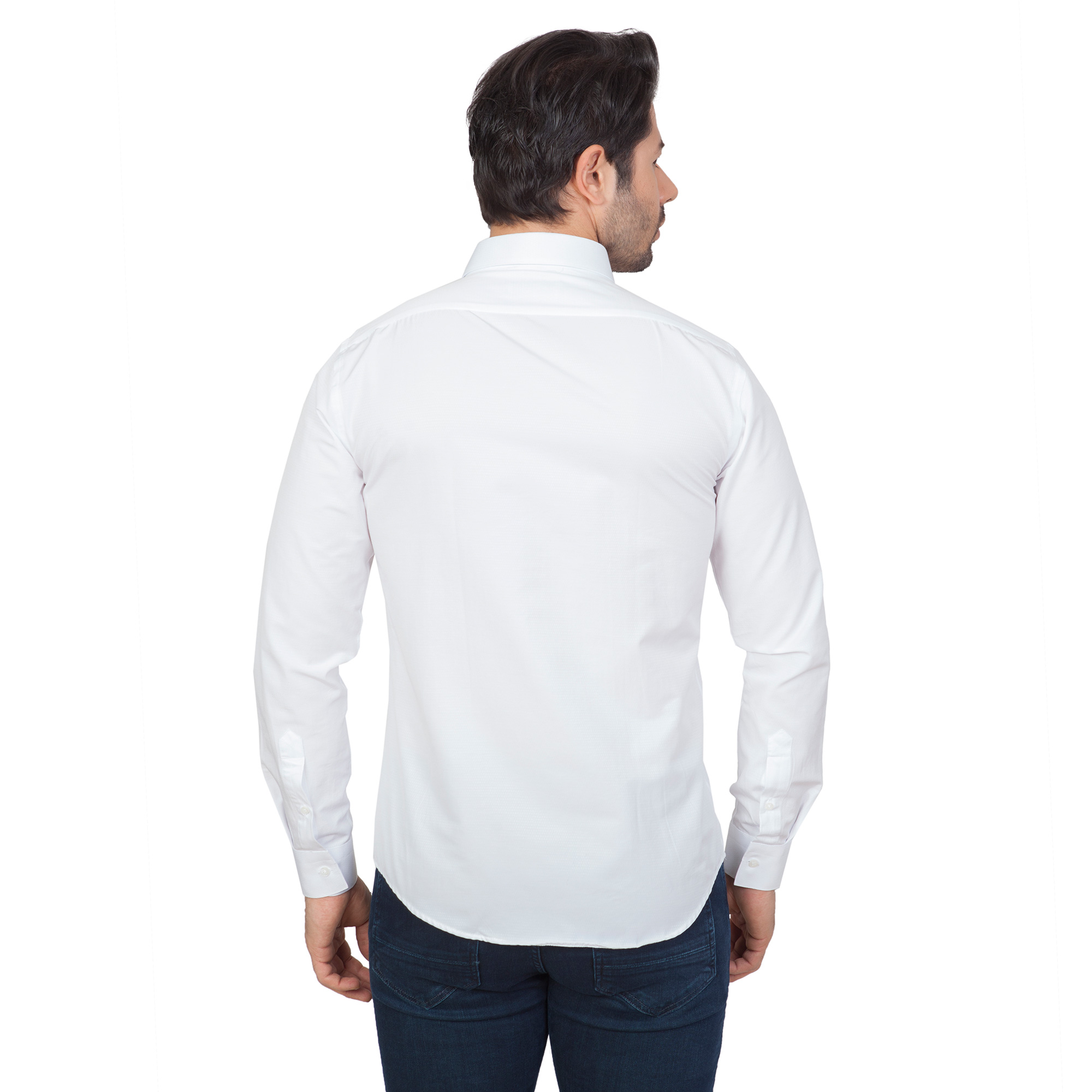 WHİTE STONE2019-Y  PAMUK- POLYESTER SLİMFİT GÖMLEK  SLİMFİT UZUNKOL  DESENLİ