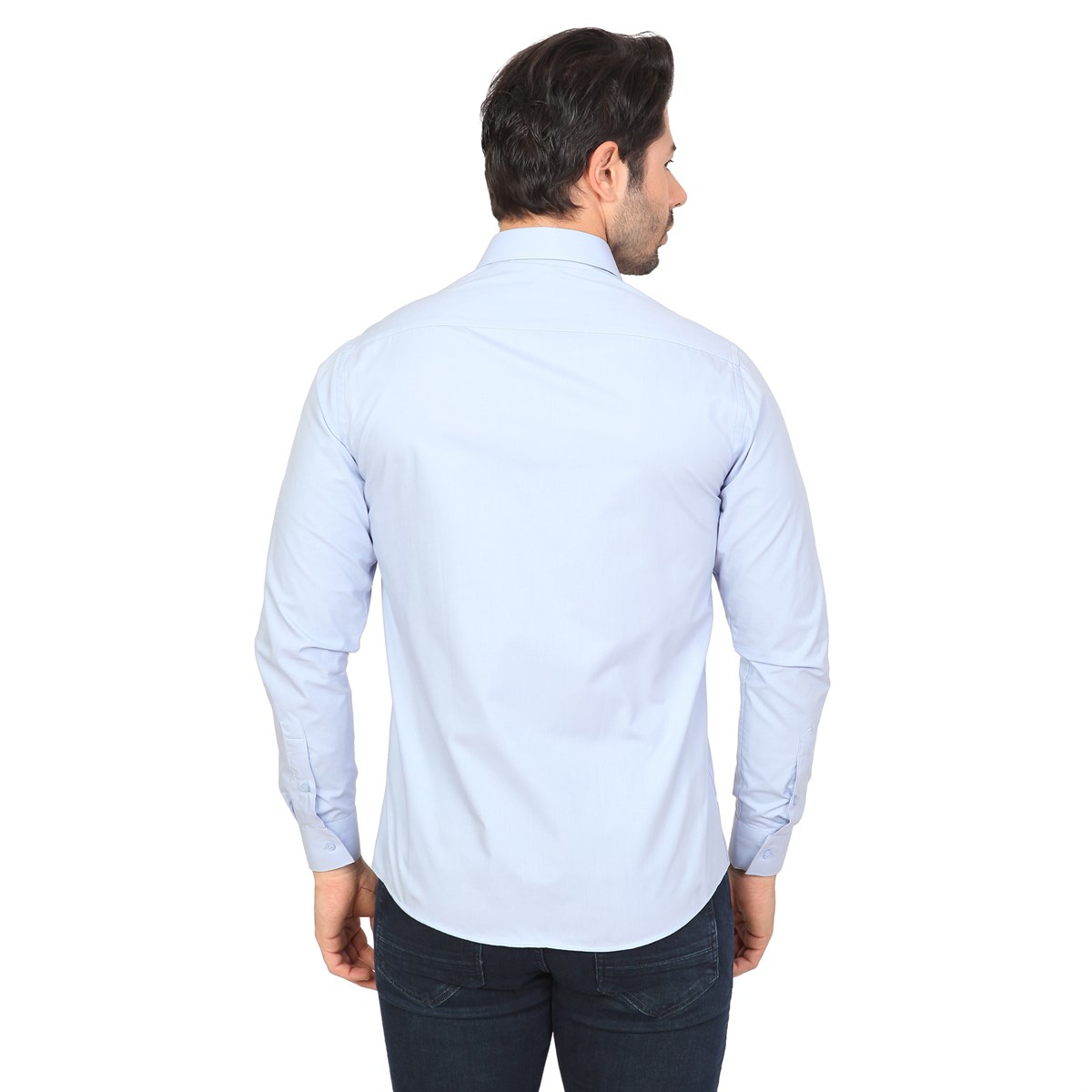 White Stone2020-K  PAMUK- POLYESTER SLİMFİT GÖMLEK  SLİMFİTT  30342 A.MAVİ