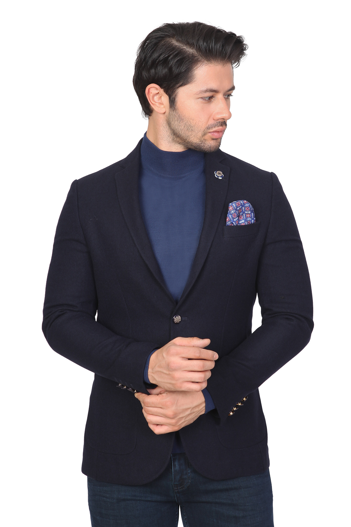 WHİTE STONE2020-K  PAMUK POLYESTER TEK CEKET  133 KALIP  DESENLİ