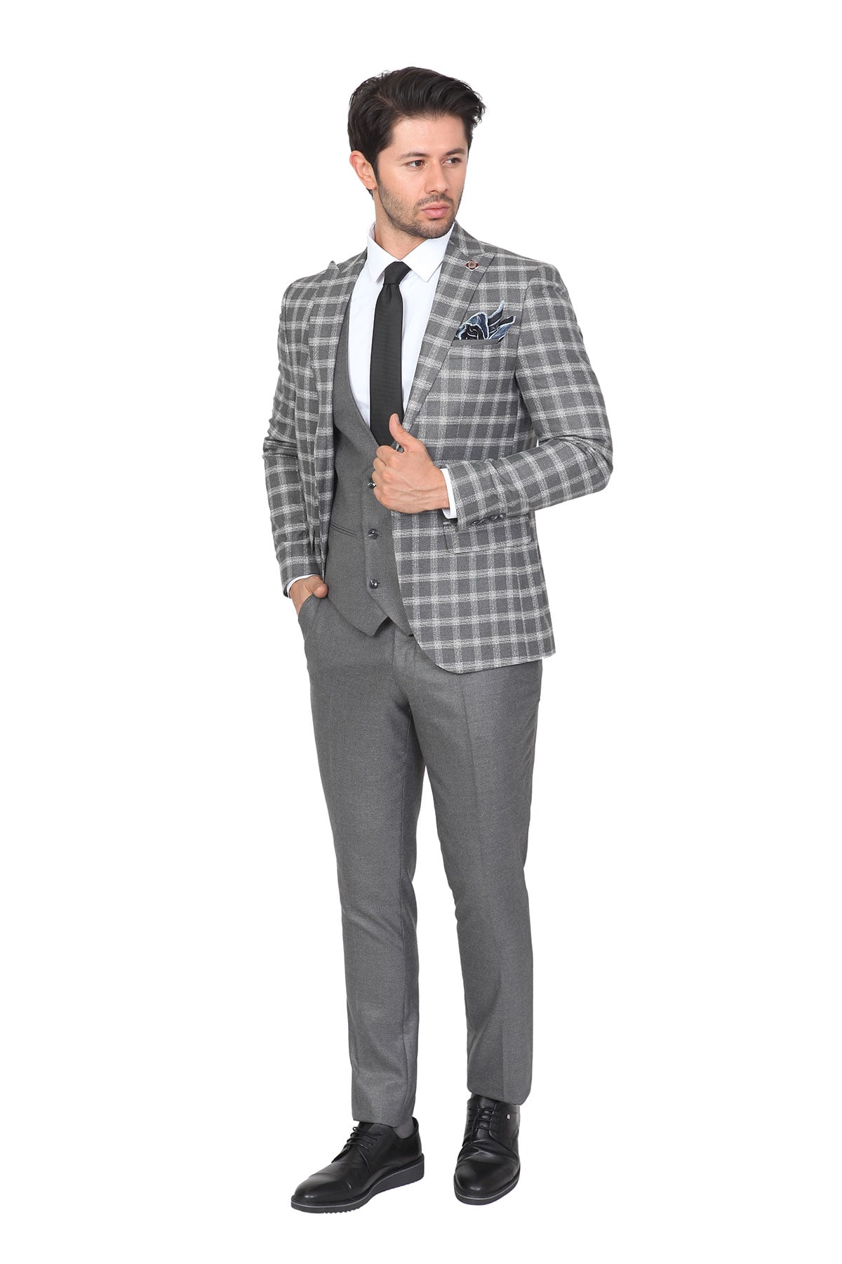 WHİTE STONE2020-K  POLİVİSKON YELEKLİ TAKIM ELBİSE  YENİ133  DESENLİ