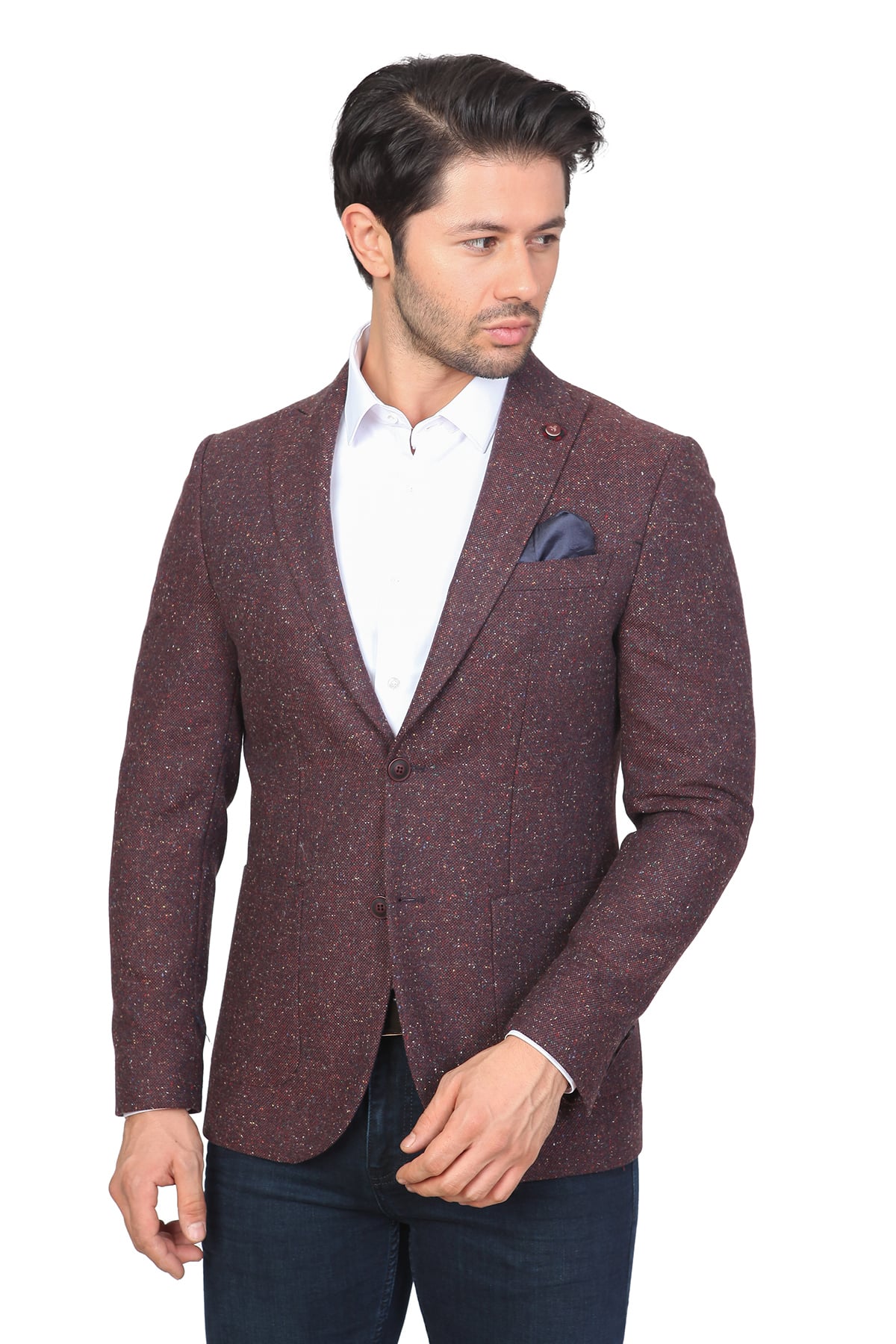 WHİTE STONE2020-K  YÜN-POLYESTER TEK CEKET  AKT133  DESENLİ