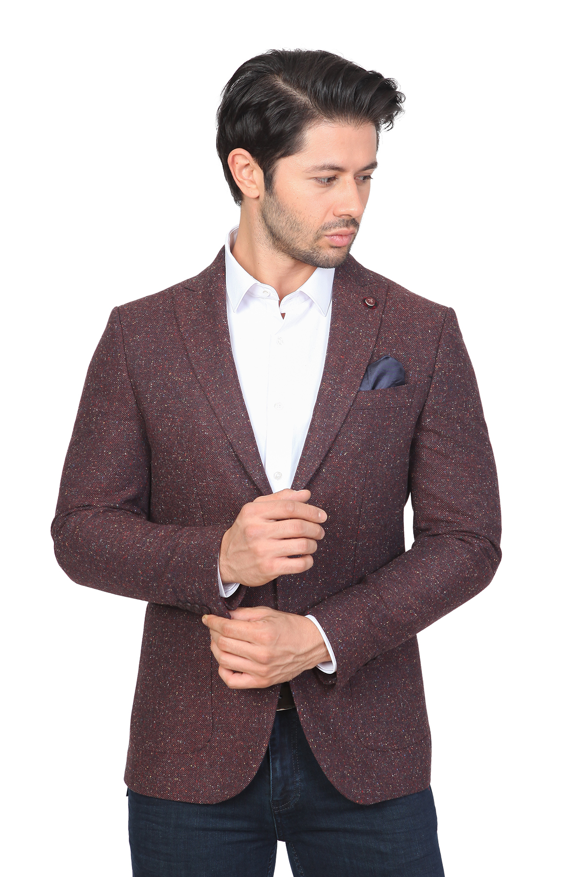 WHİTE STONE2020-K  YÜN-POLYESTER TEK CEKET  AKT133  DESENLİ