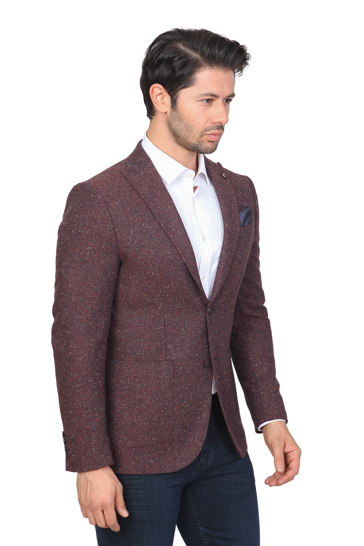 WHİTE STONE2020-K  YÜN-POLYESTER TEK CEKET  AKT133  DESENLİ