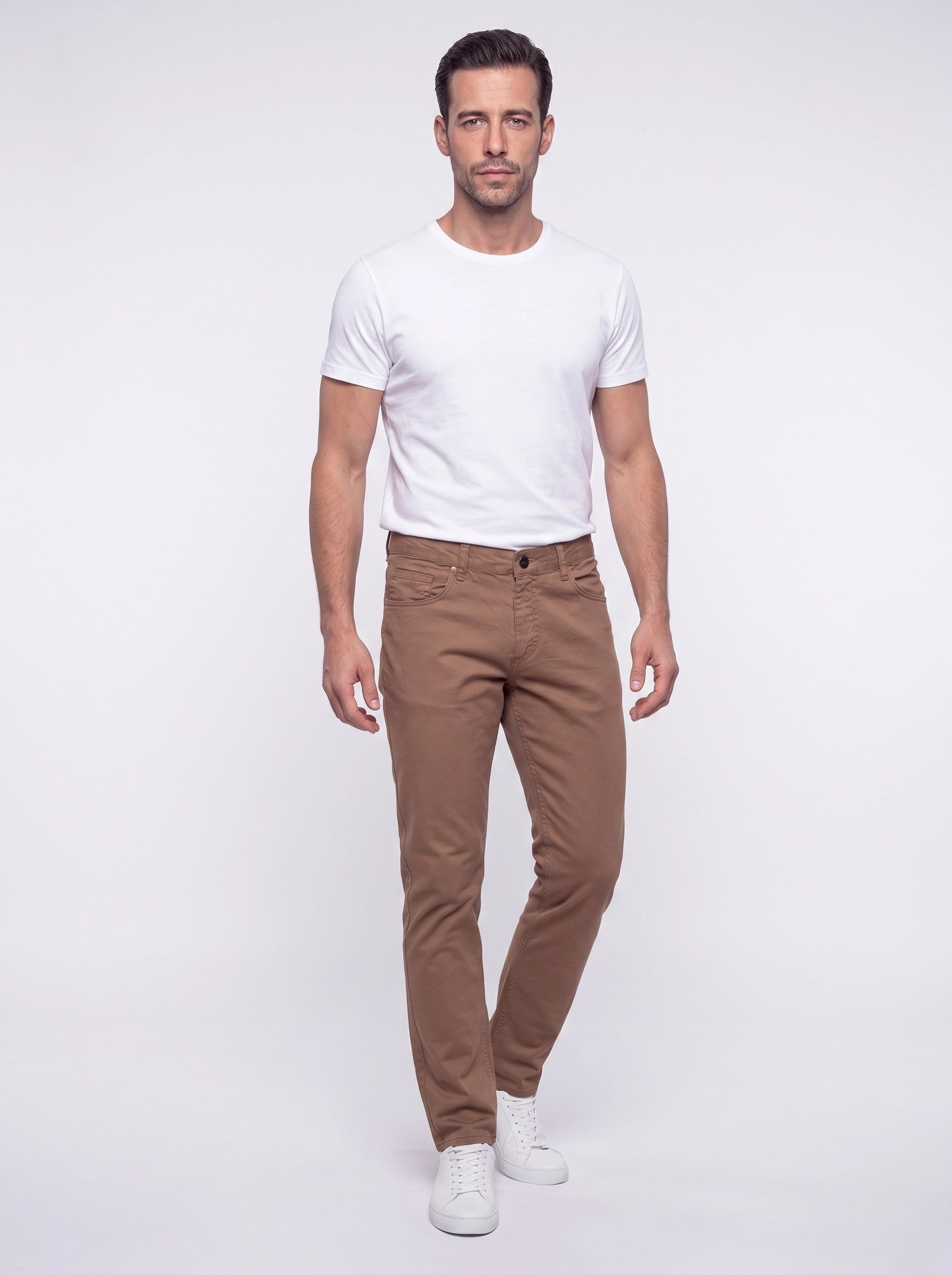 White StoneAçık Kahverengi Dynamic Fit Erkek Chino Pantolon